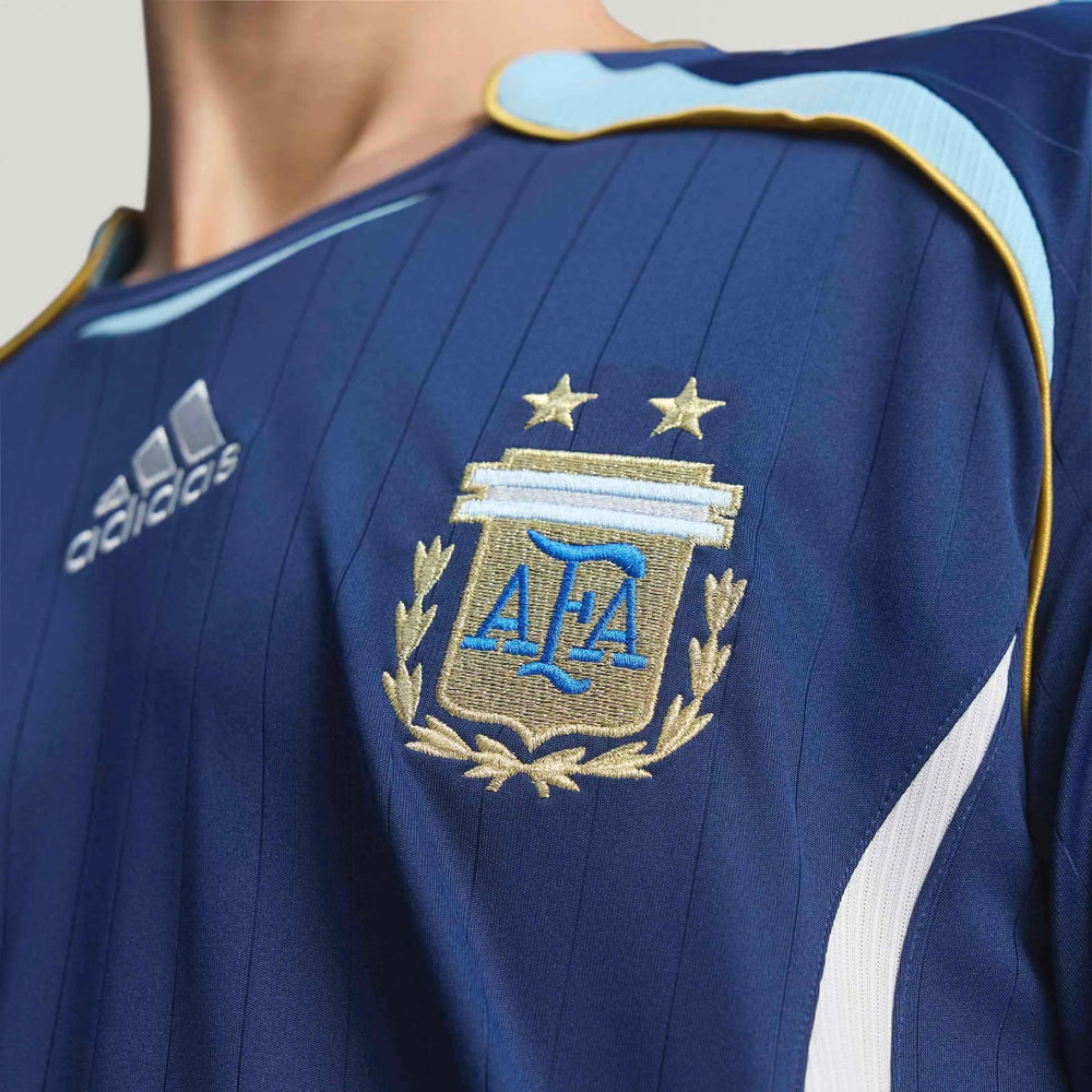 2006 Argentina Men's Retro Stadium Away Soccer Jersey Dark Blue 