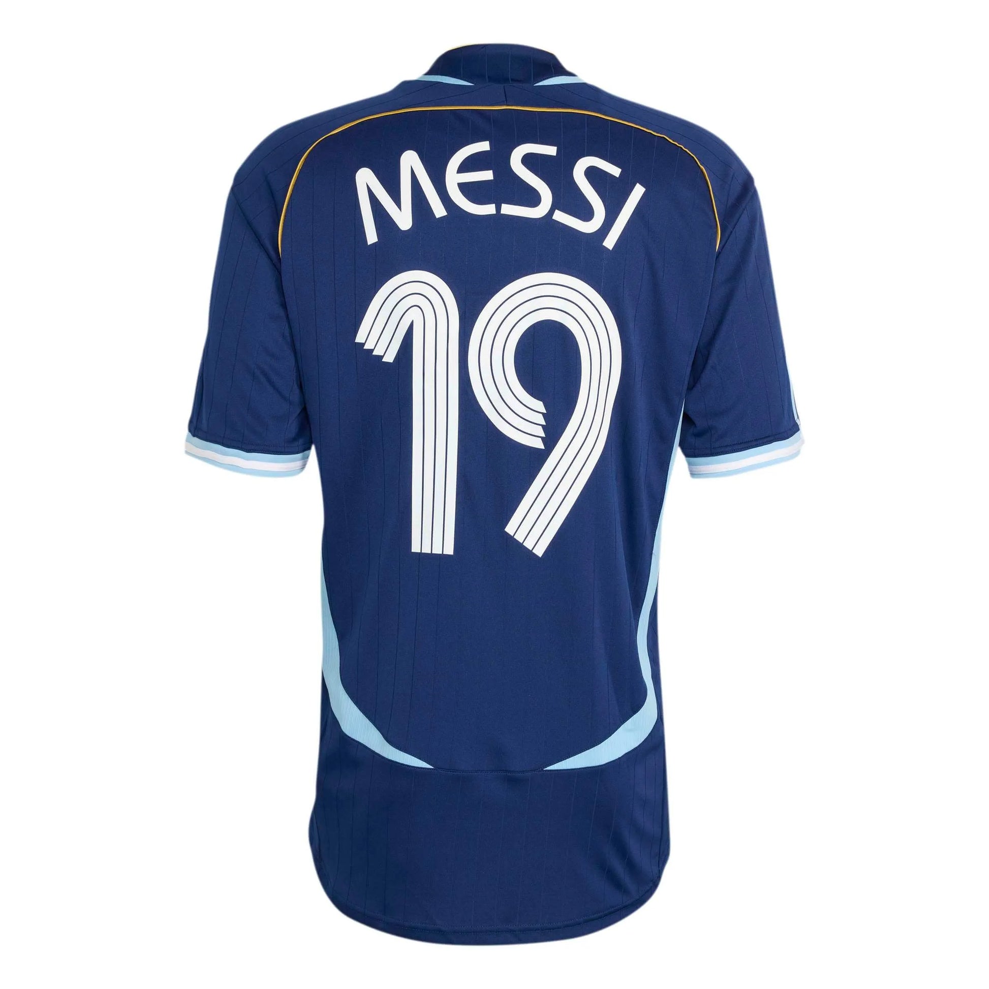 2006 Argentina Men's Retro Stadium Away Messi #19 Soccer Jersey Dark Blue 