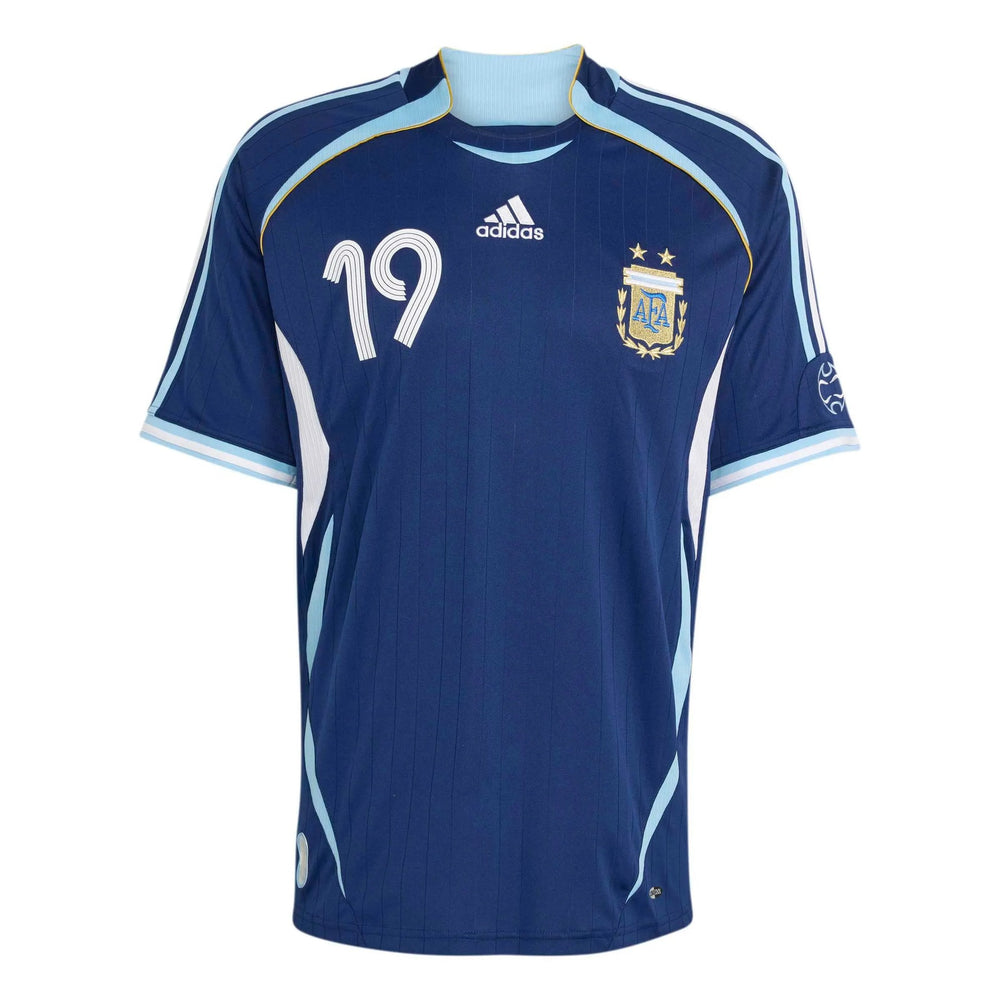 2006 Argentina Men's Retro Stadium Away Messi #19 Soccer Jersey