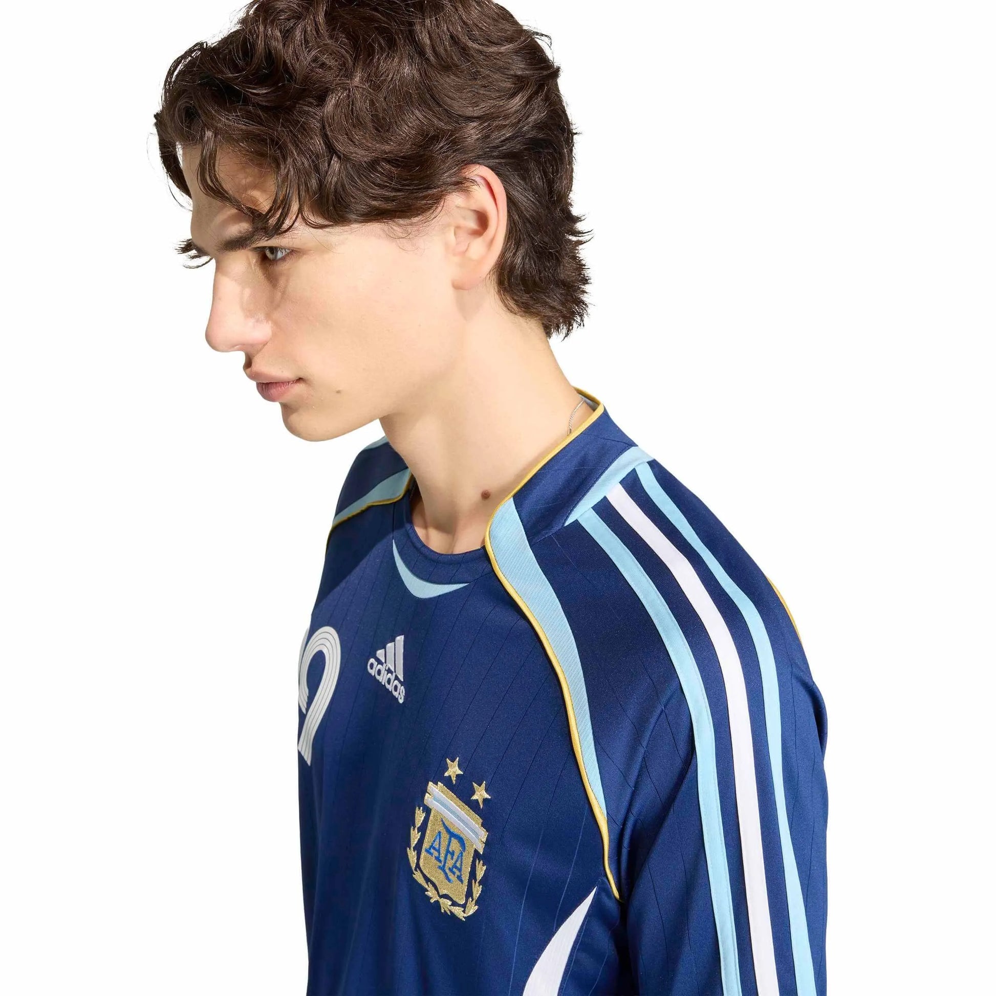 2006 Argentina Men's Retro Stadium Away Messi #19 Soccer Jersey Dark Blue 