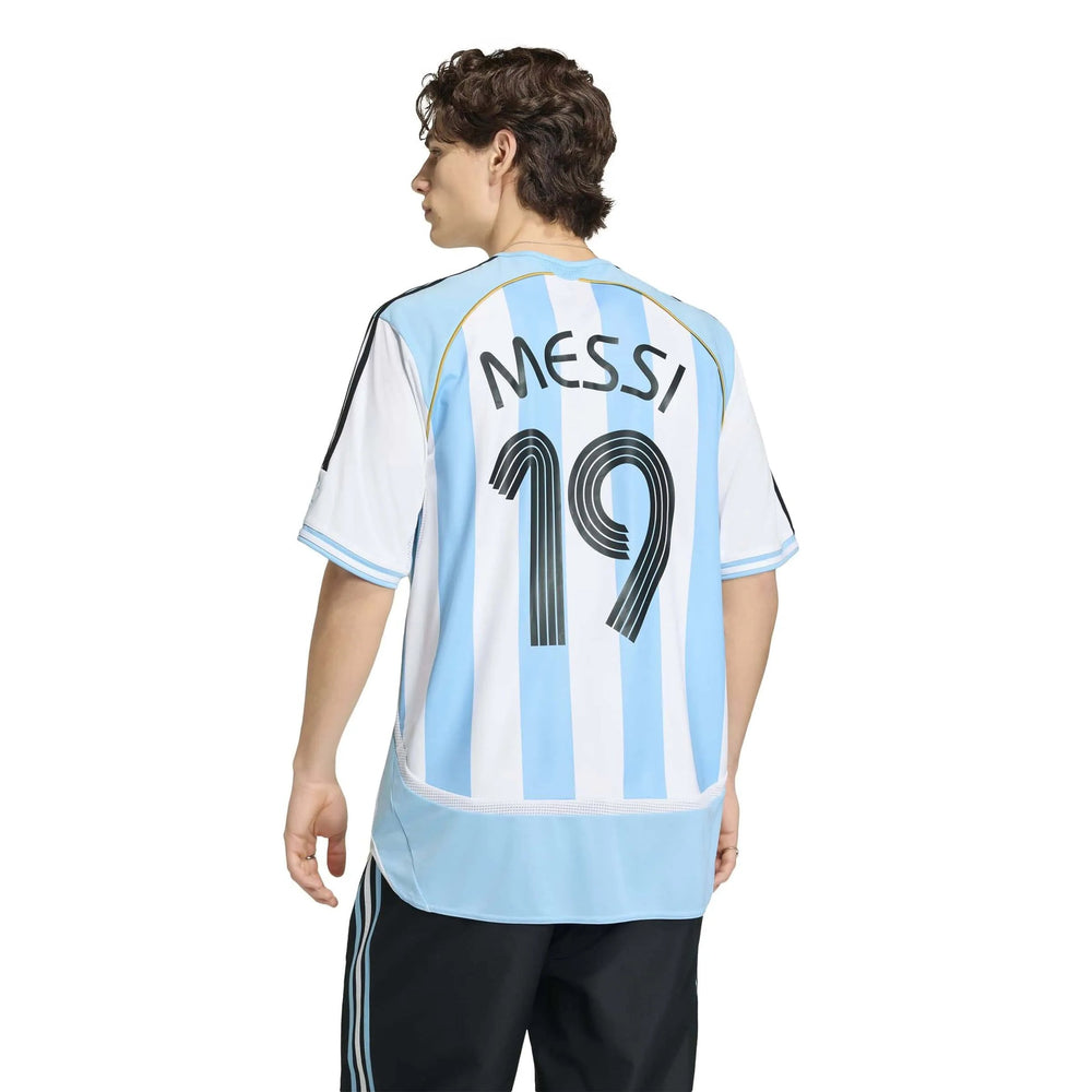 2006 Argentina Men's Retro Stadium Home Messi #19 Soccer Jersey