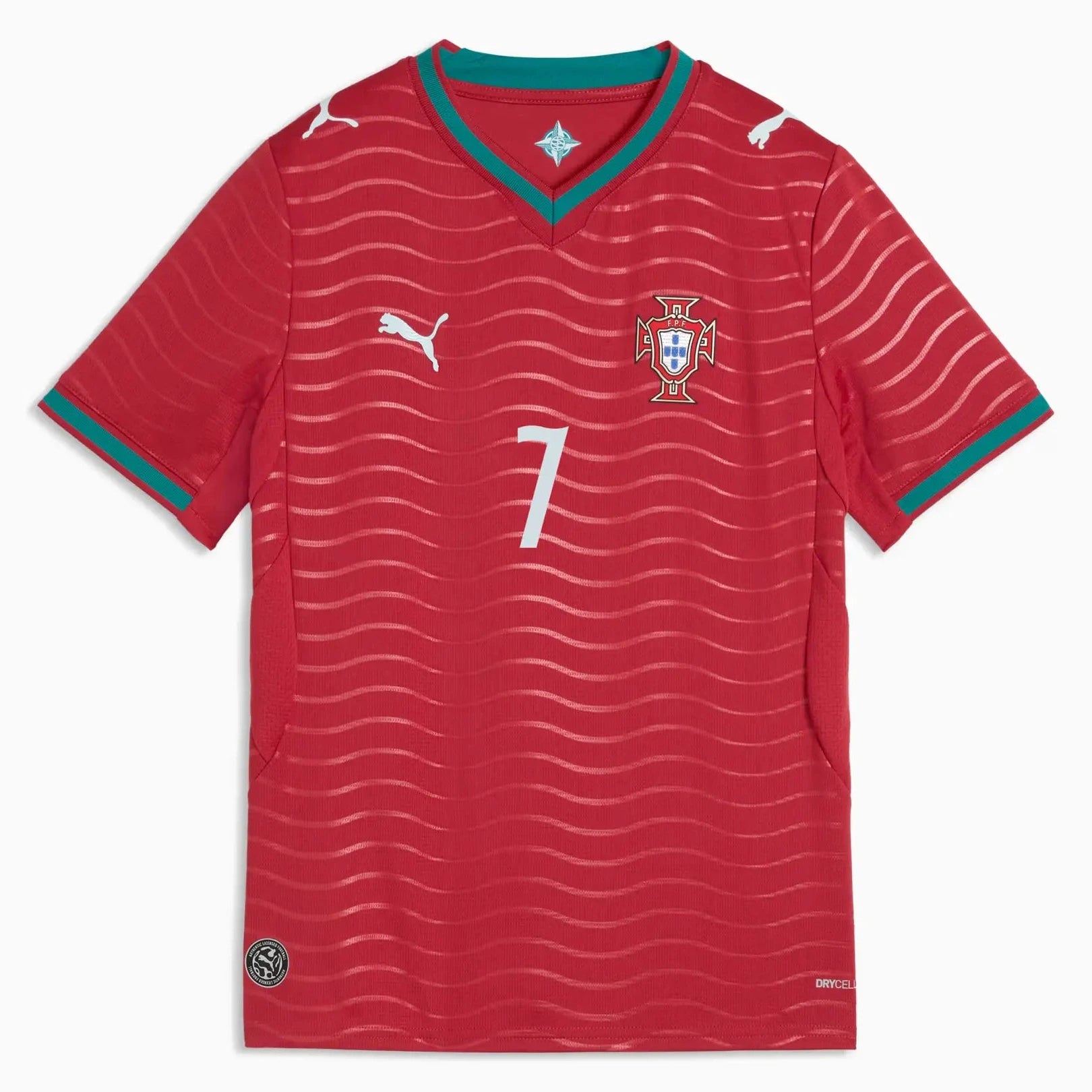 2026 Portugal Youth Stadium Home Ronaldo #7 Soccer Jersey Club Red-Green Lagoon 