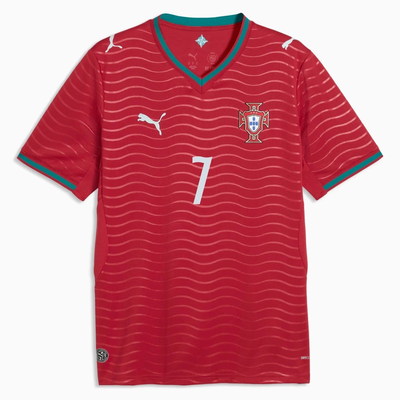 2026 Portugal Men's Stadium Home Ronaldo #7 Soccer Jersey Club Red-Green Lagoon 