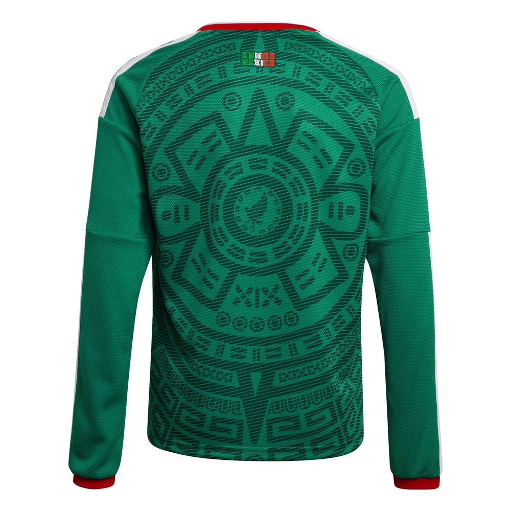 2026 Mexico Youth Stadium Home Long-Sleeve Soccer Jersey Bold Green 