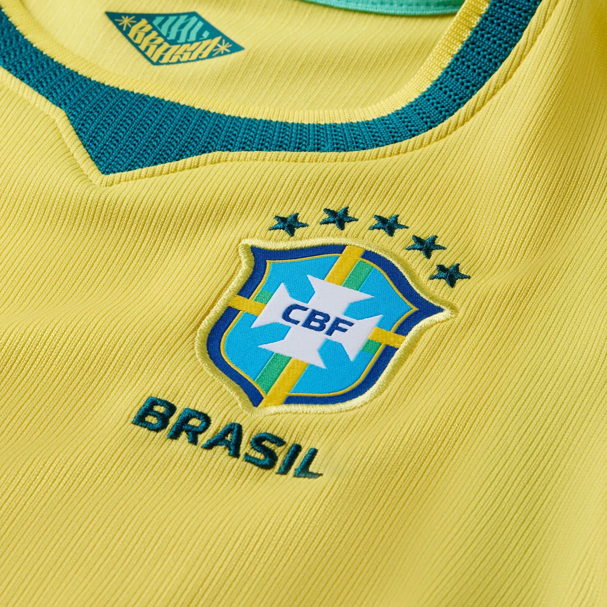 2026-27 Brazil Little Kids' Stadium Home Kit Canary/Light Menta/Geode Teal 
