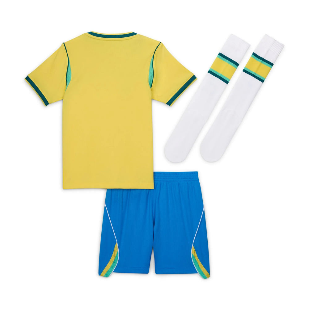 2026-27 Brazil Little Kids' Stadium Home Kit Canary/Light Menta/Geode Teal 