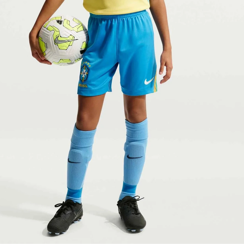 2026-27 Brazil Youth Stadium Home Shorts LT Photo Blue/Light Menta/White 