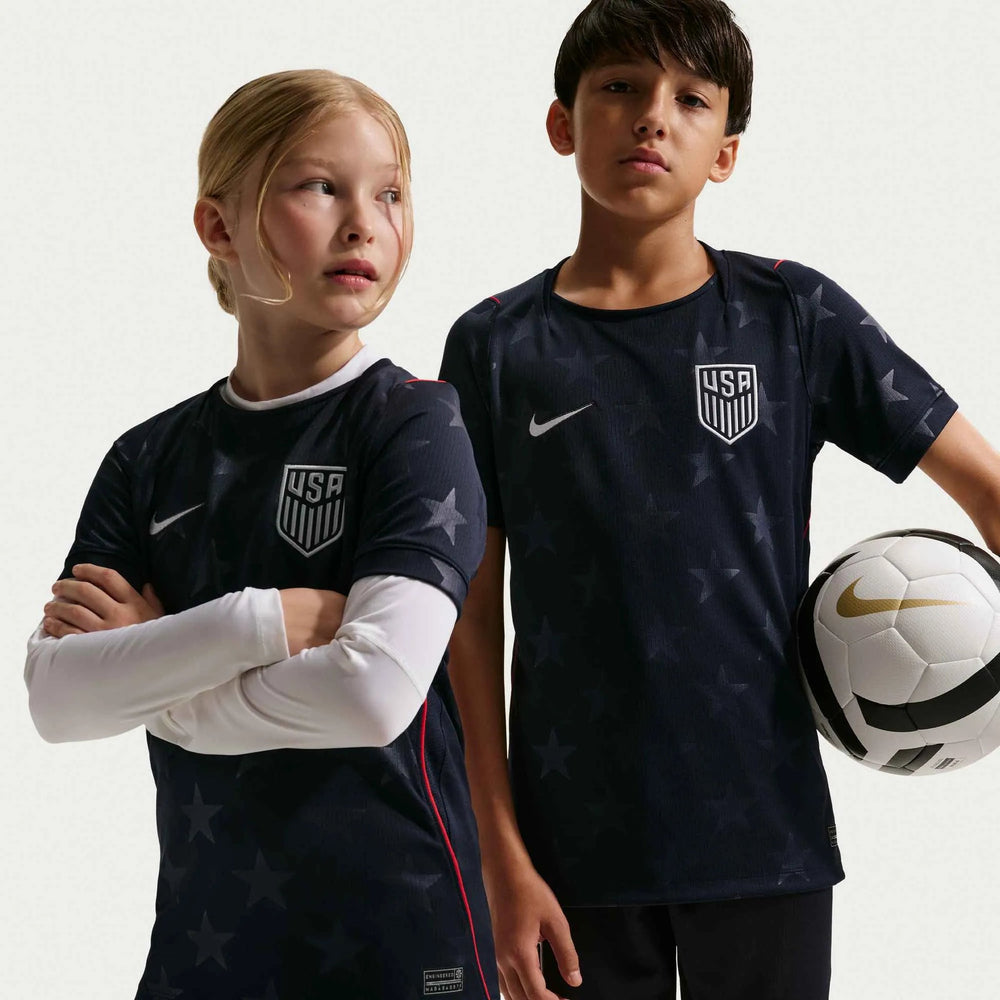 2026-27 USMNT Youth Stadium Away Soccer Jersey Dark Obsidian/Pure Platinum 