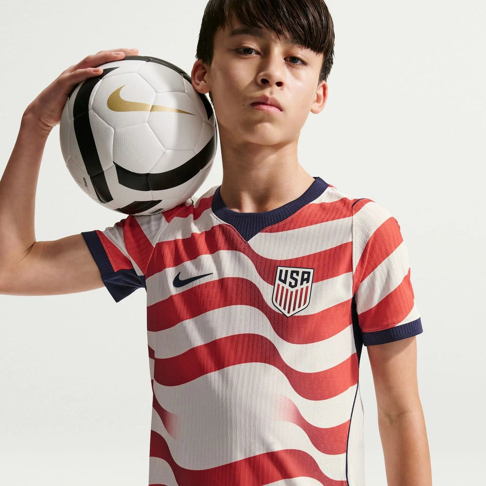 2026-27 USMNT Youth Authentic Home Player Soccer Jersey Sail/Midnight Navy/Midnight Navy 