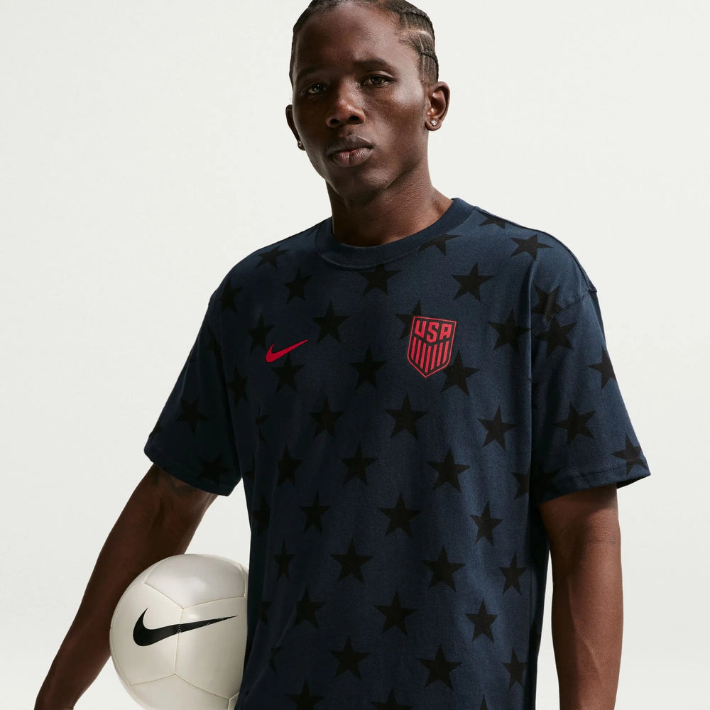 2026-27 USMNT Men's All Over Print Tee Dark Obsidian 