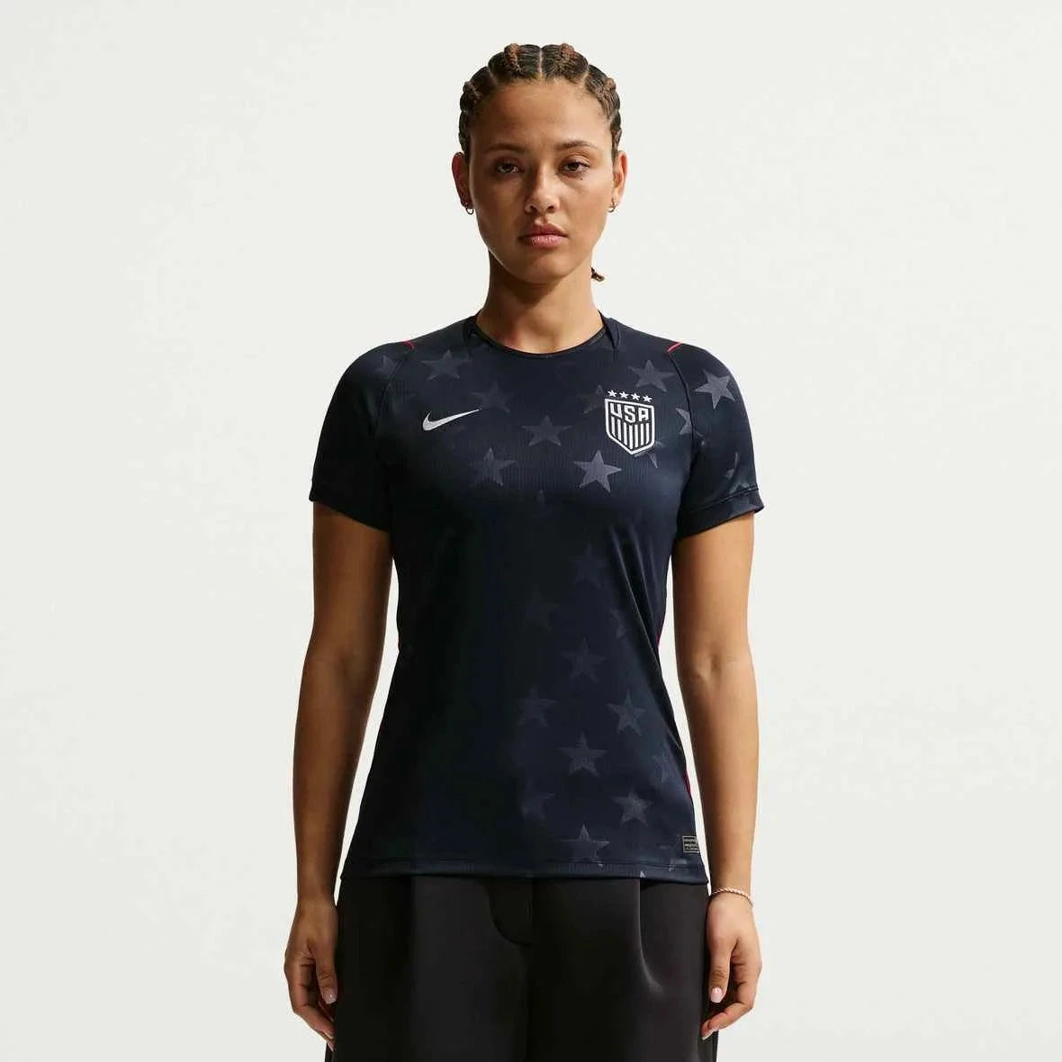 2026-27 USWNT Women's Stadium Away Soccer Jersey Dark Obsidian/Pure Platinum 