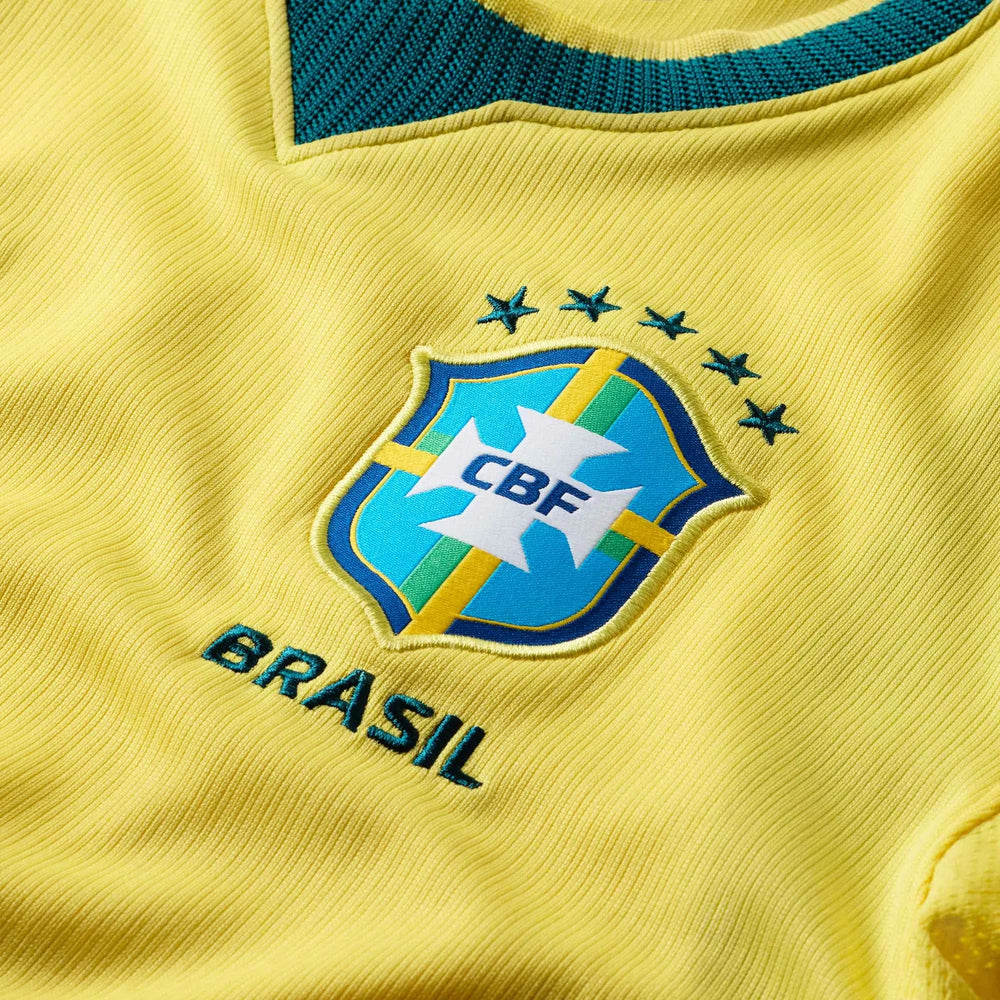 2026-27 Brazil Youth Stadium Home Soccer Jersey Canary/Light Menta/Geode Teal 