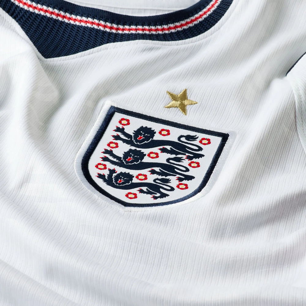2026-27 England Men's Stadium Home Soccer Jersey White/Speed Red/Obsidian/Obsidian 