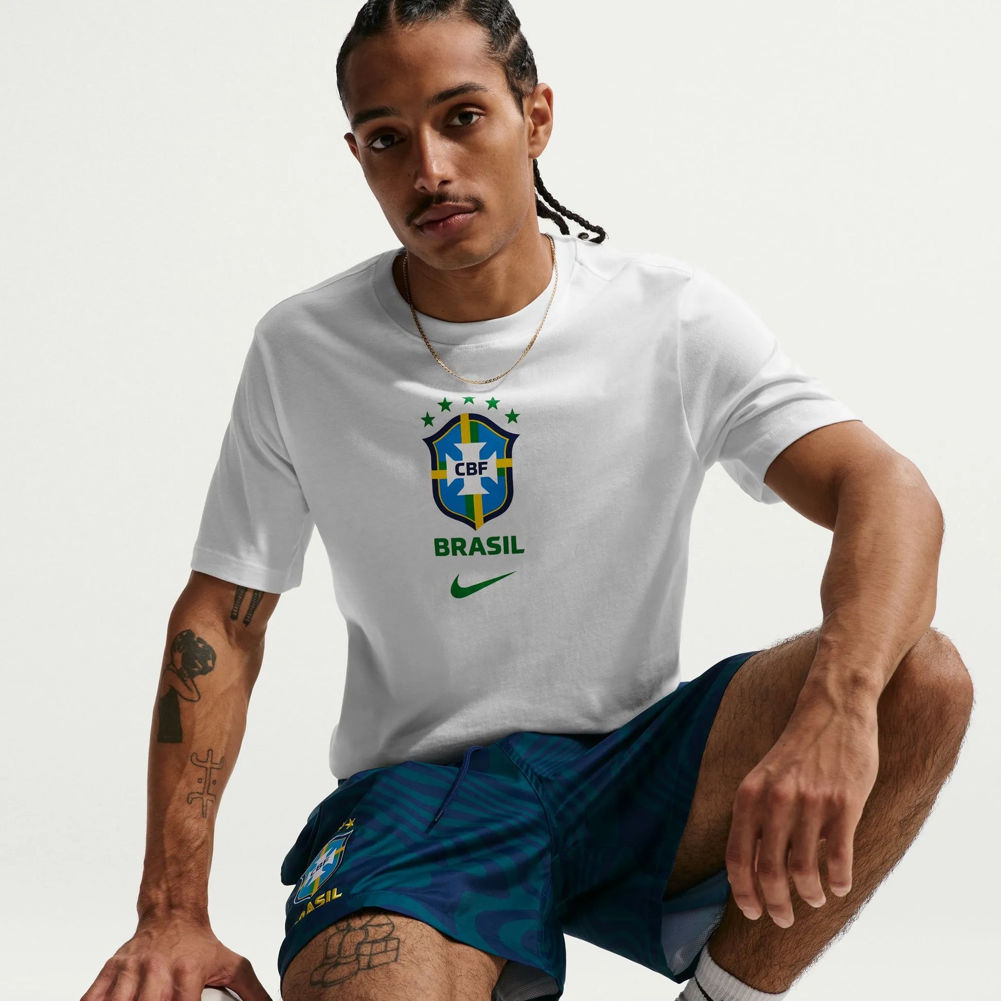2026-27 Brazil Men's Crest Tee White 