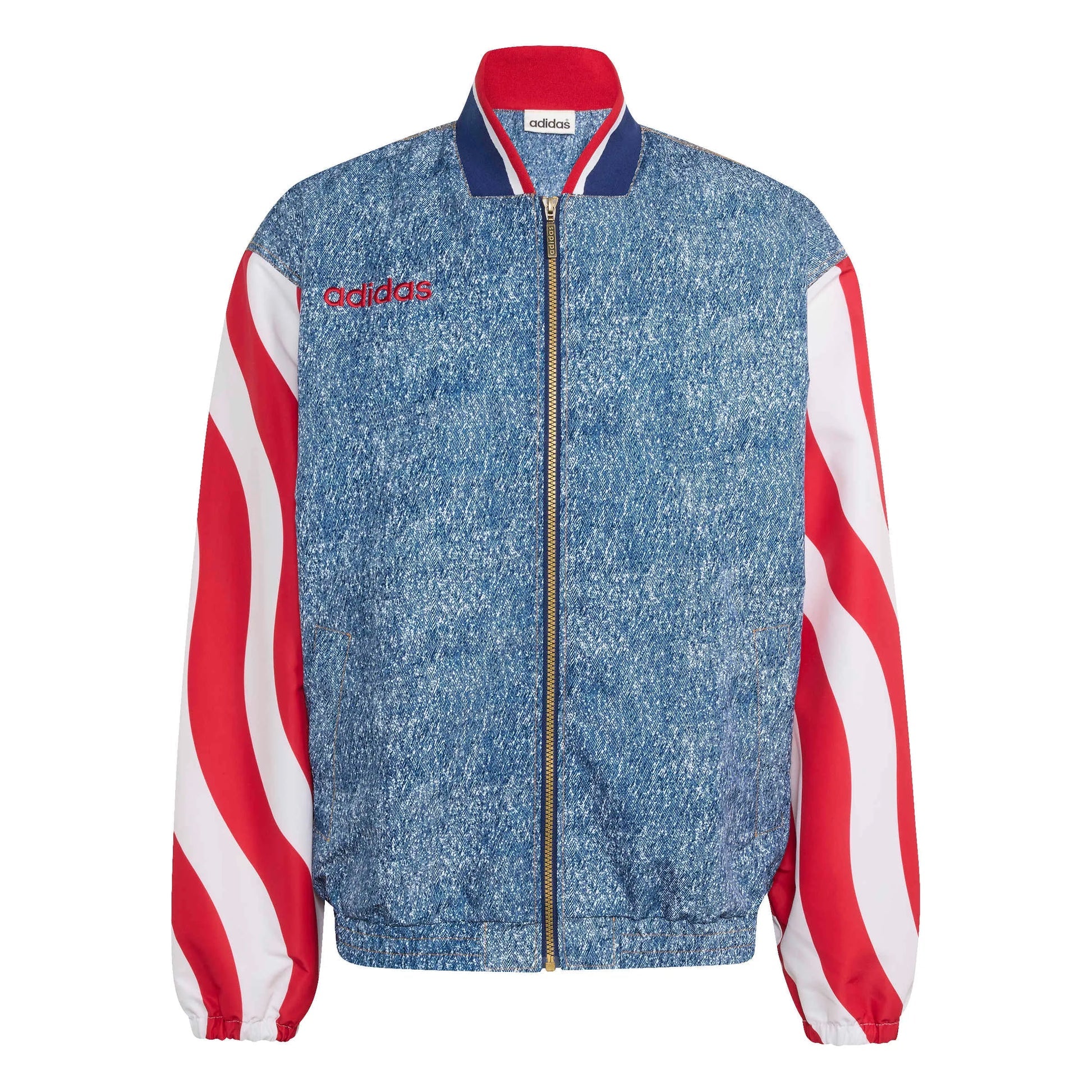 USA Men's Denim Graphic Track Top White / Dark Blue 