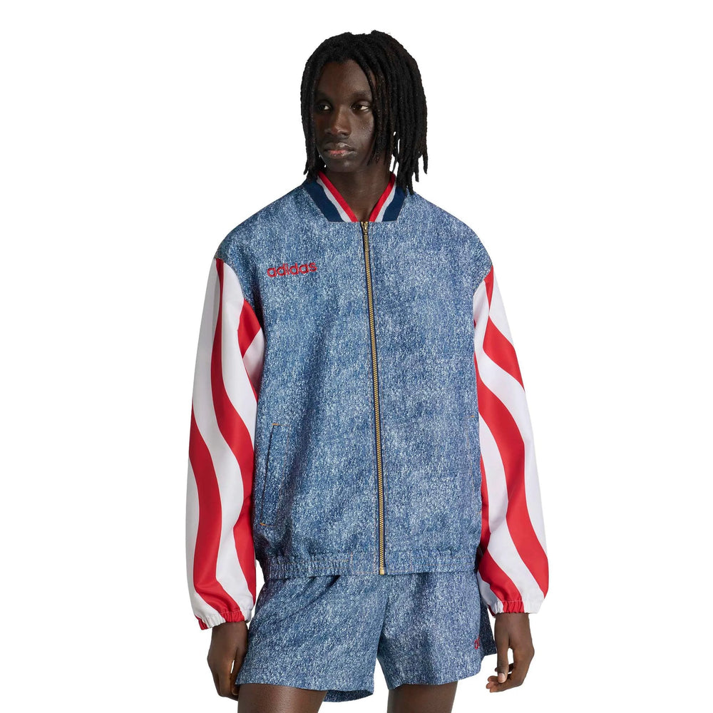 USA Men's Denim Graphic Track Top White / Dark Blue 