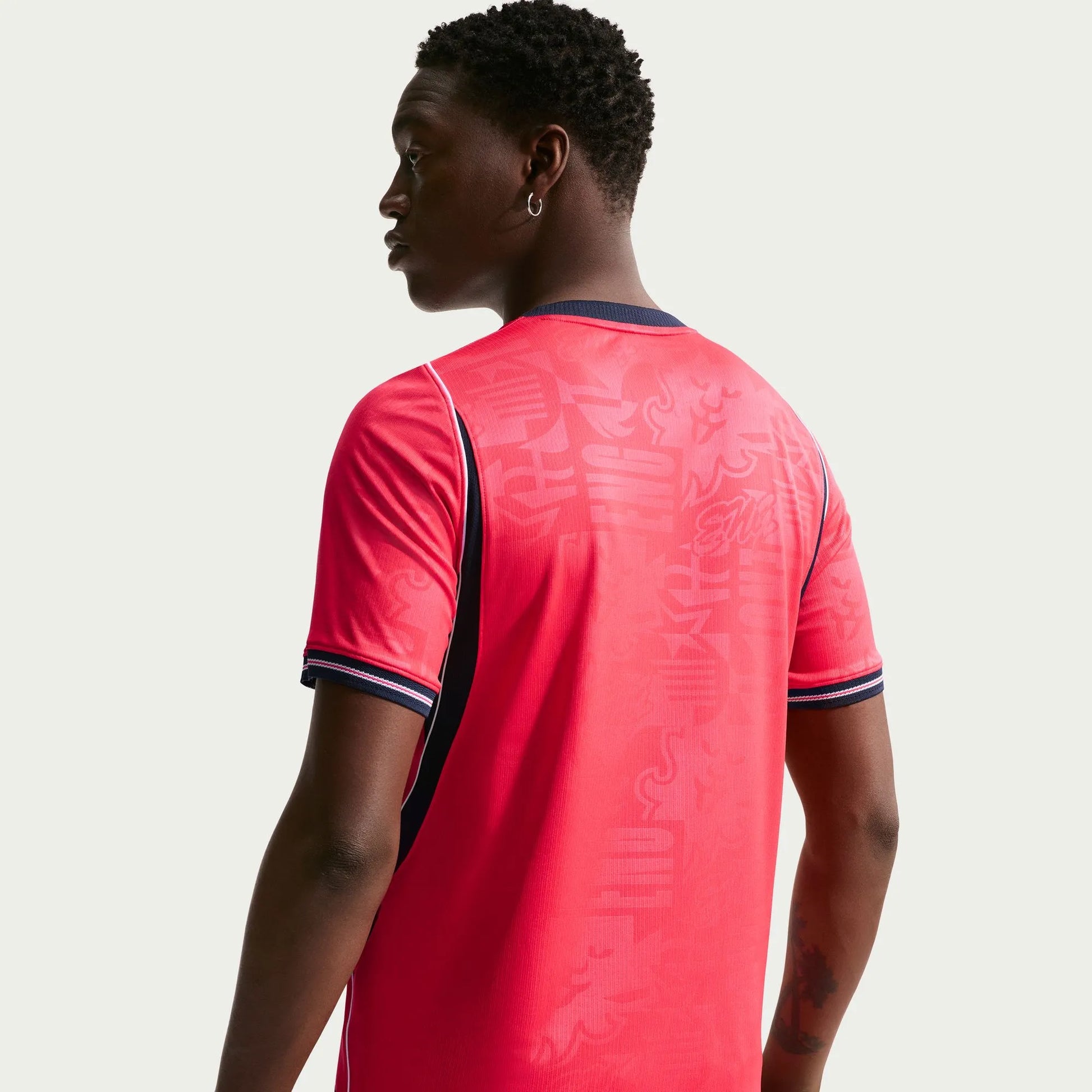 2026-27 England Men's Stadium Away Soccer Jersey Speed Red/Obsidian/White/Obsidian 