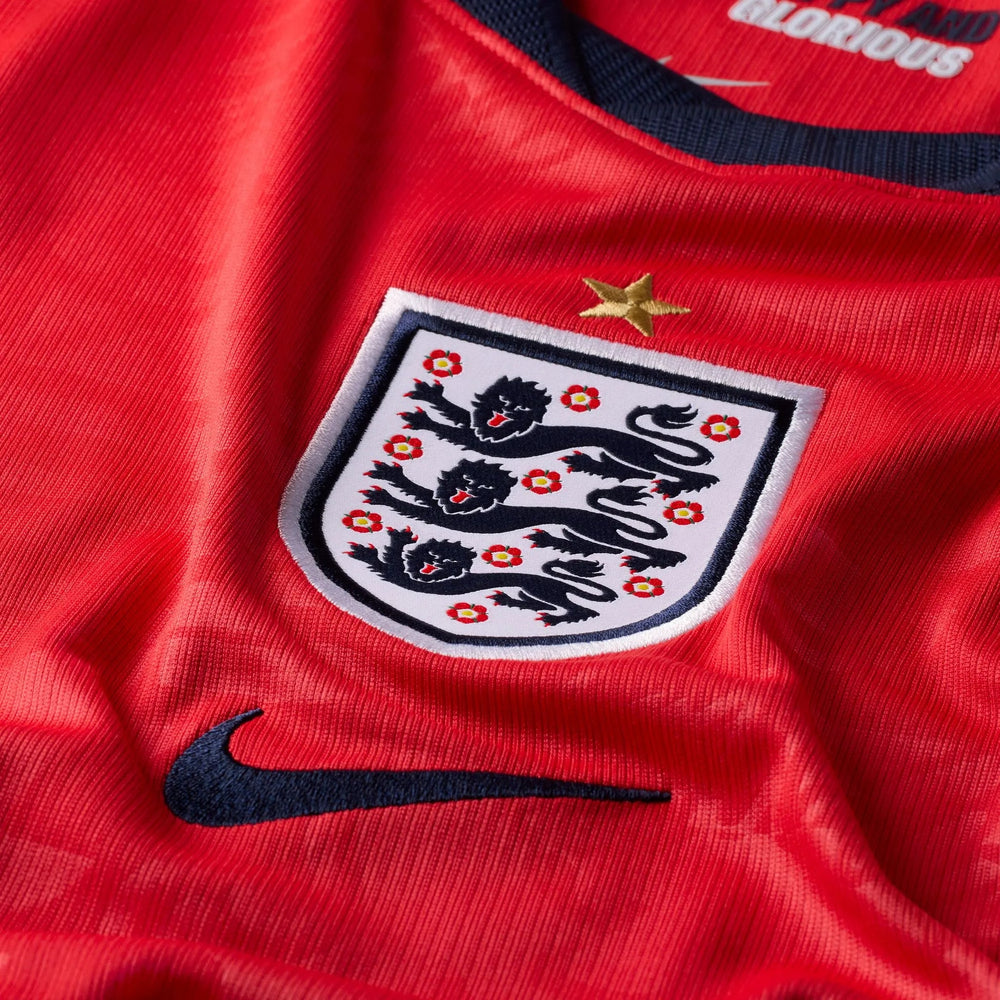2026-27 England Men's Stadium Away Soccer Jersey Speed Red/Obsidian/White/Obsidian 