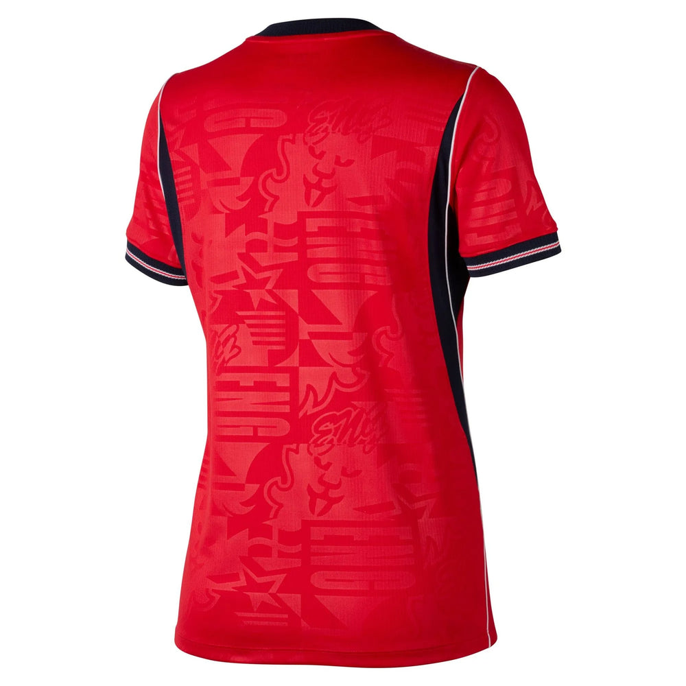 2026-27 England Women's Stadium Away Soccer Jersey Speed Red/Obsidian/White/Obsidian 
