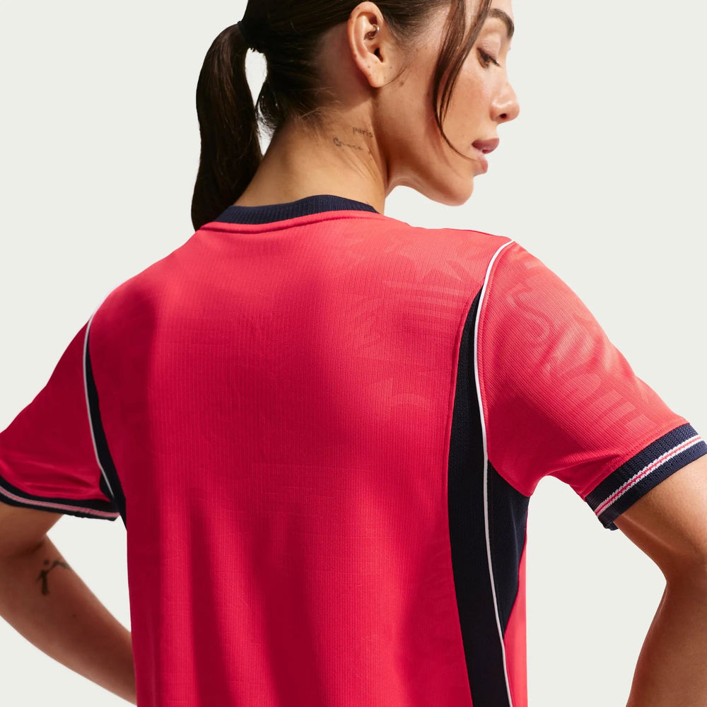 2026-27 England Women's Stadium Away Soccer Jersey Speed Red/Obsidian/White/Obsidian 
