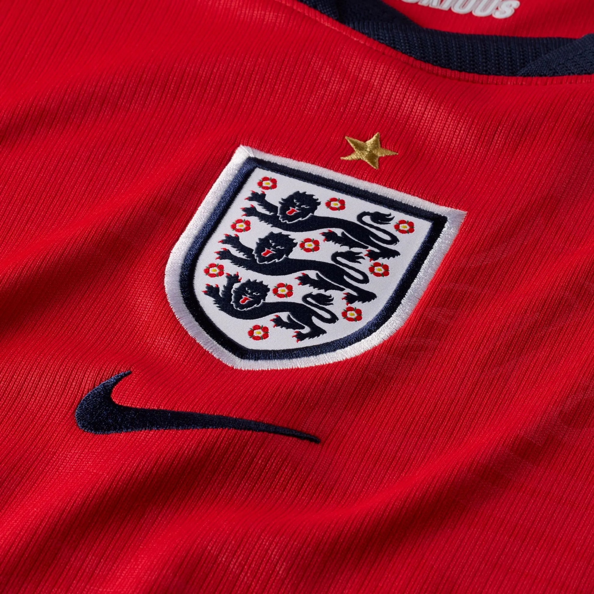 2026-27 England Women's Stadium Away Soccer Jersey Speed Red/Obsidian/White/Obsidian 