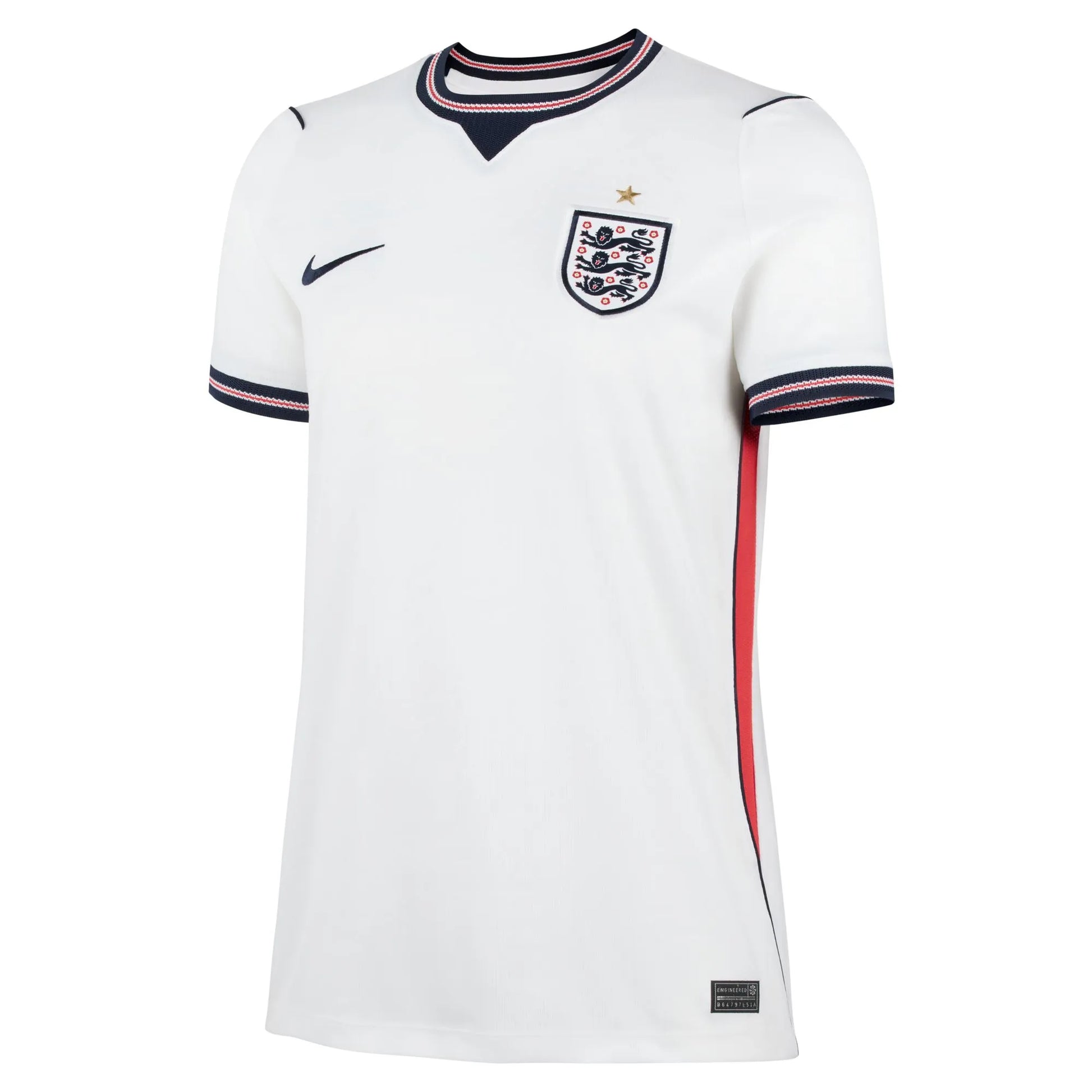 2026-27 England Women's Stadium Home Soccer Jersey White/Speed Red/Obsidian/Obsidian 