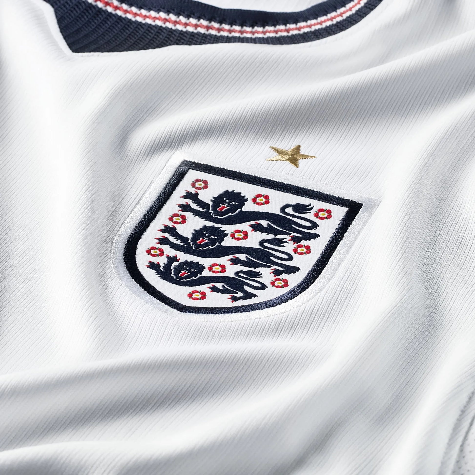 2026-27 England Women's Stadium Home Soccer Jersey White/Speed Red/Obsidian/Obsidian 