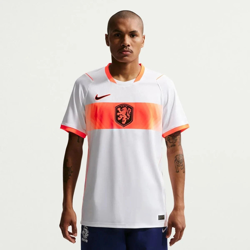 2026-27 Netherlands Men's Stadium Away Soccer Jersey White/Hyper Crimson/Black 