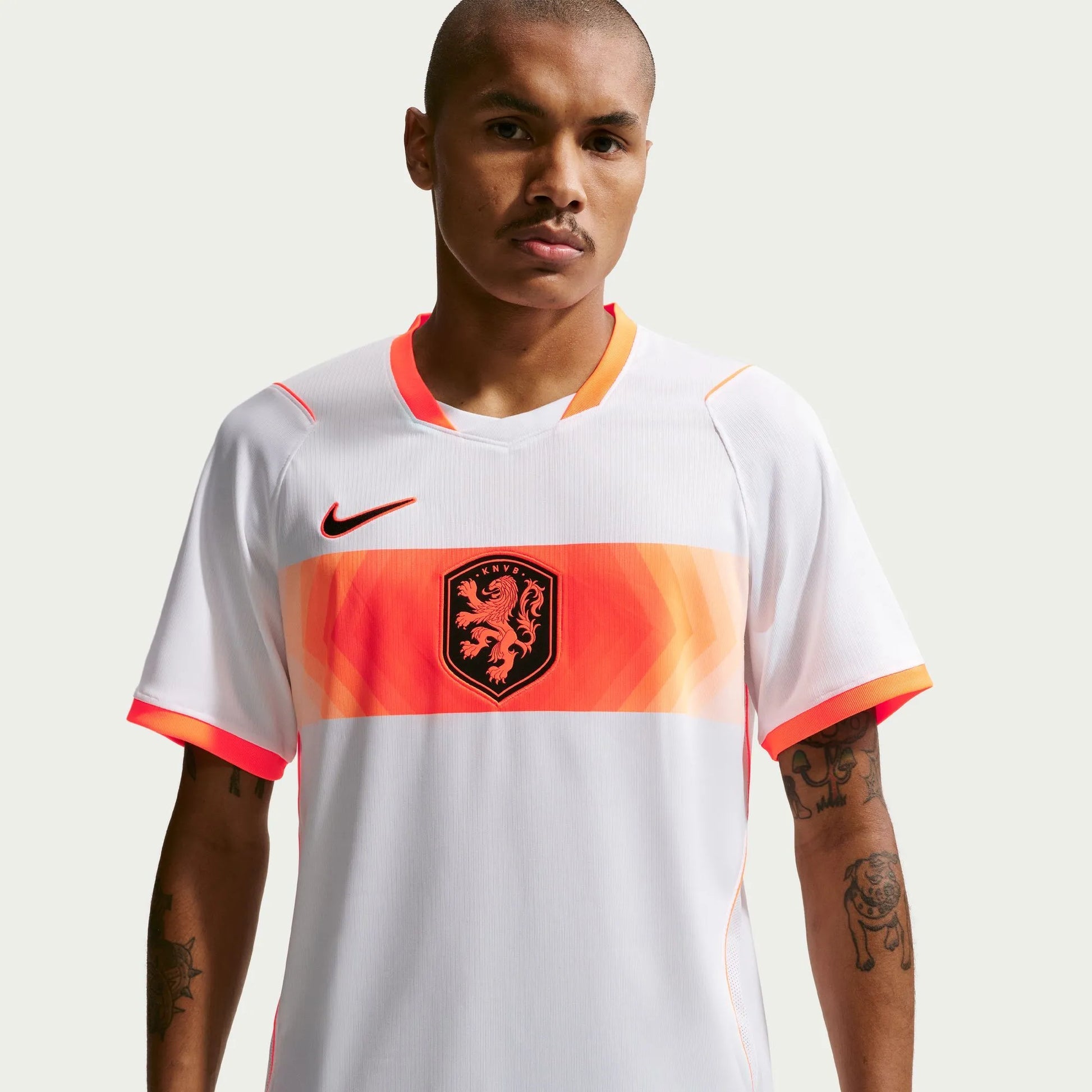 2026-27 Netherlands Men's Stadium Away Soccer Jersey White/Hyper Crimson/Black 