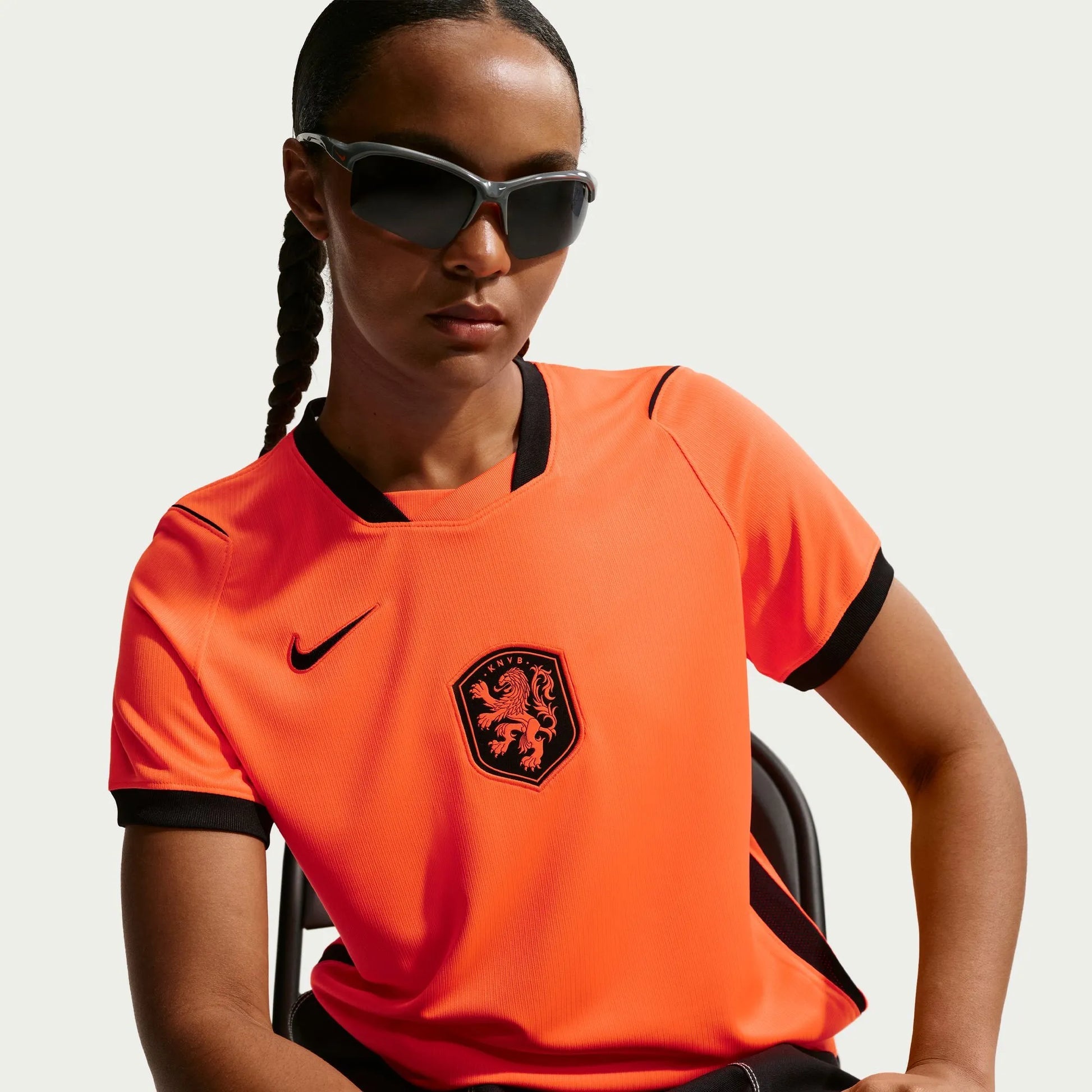 2026-27 Netherlands Women's Stadium Home Soccer Jersey Hyper Crimson/Black 