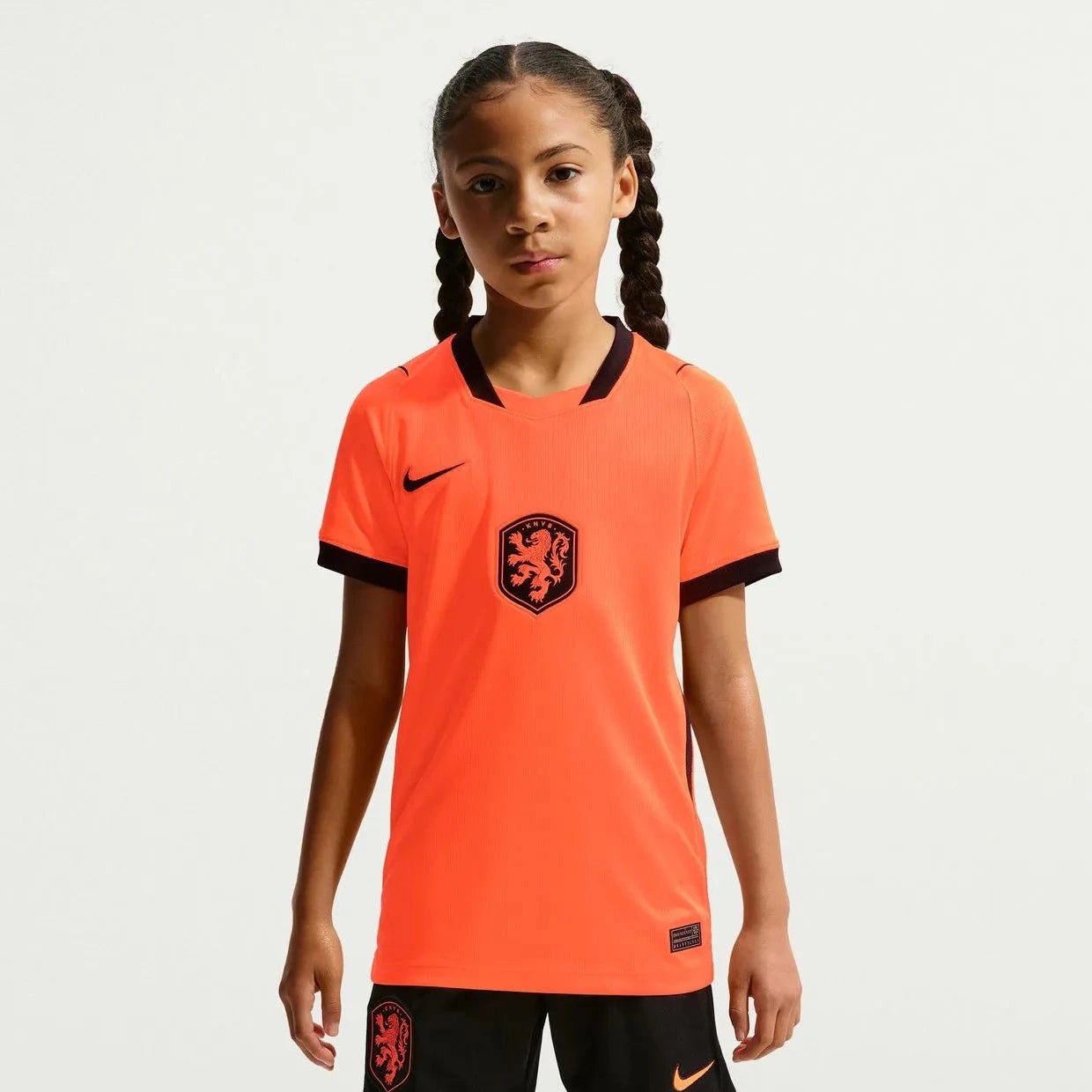 2026-27 Netherlands Youth Stadium Home Soccer Jersey Hyper Crimson/Black 