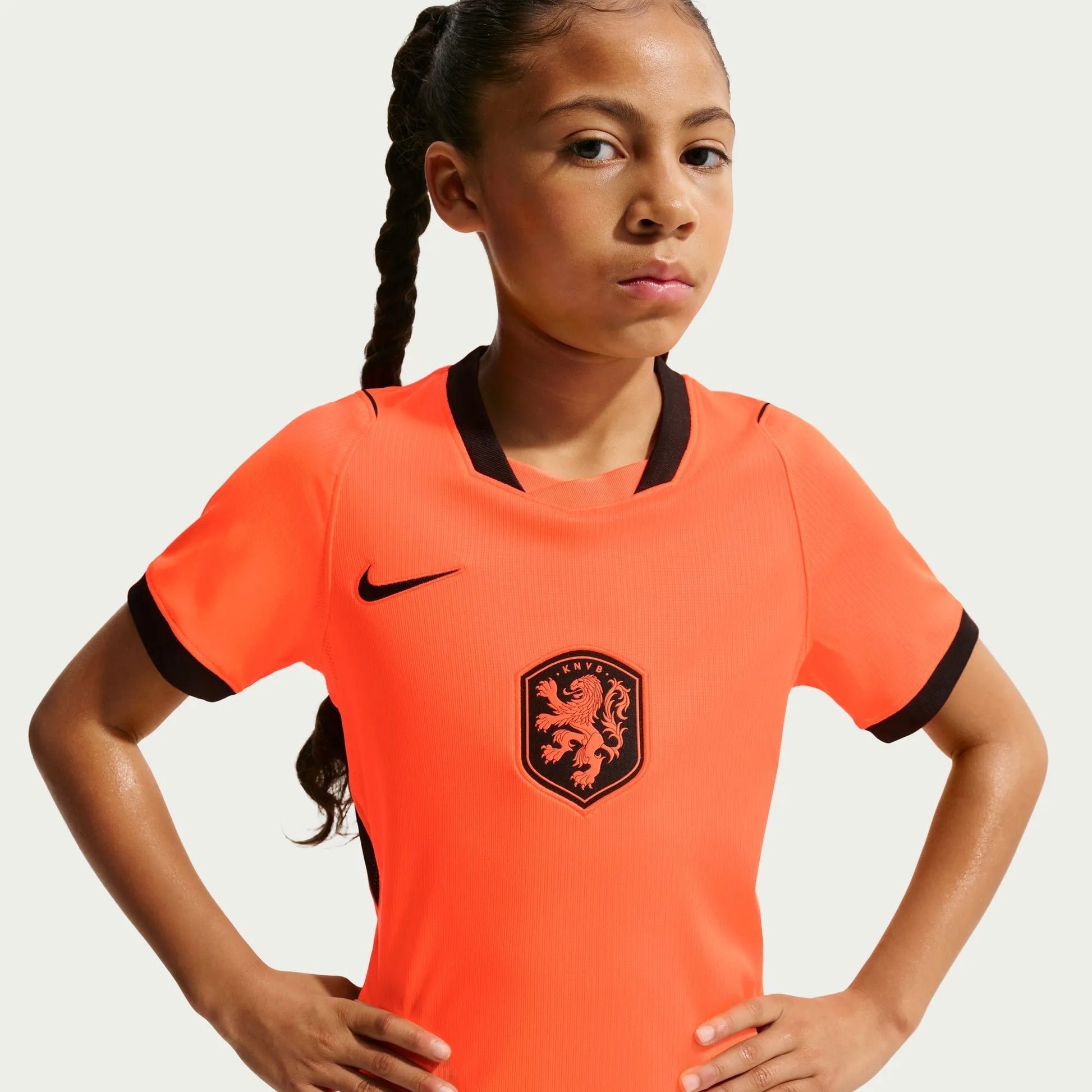 2026-27 Netherlands Youth Stadium Home Soccer Jersey Hyper Crimson/Black 