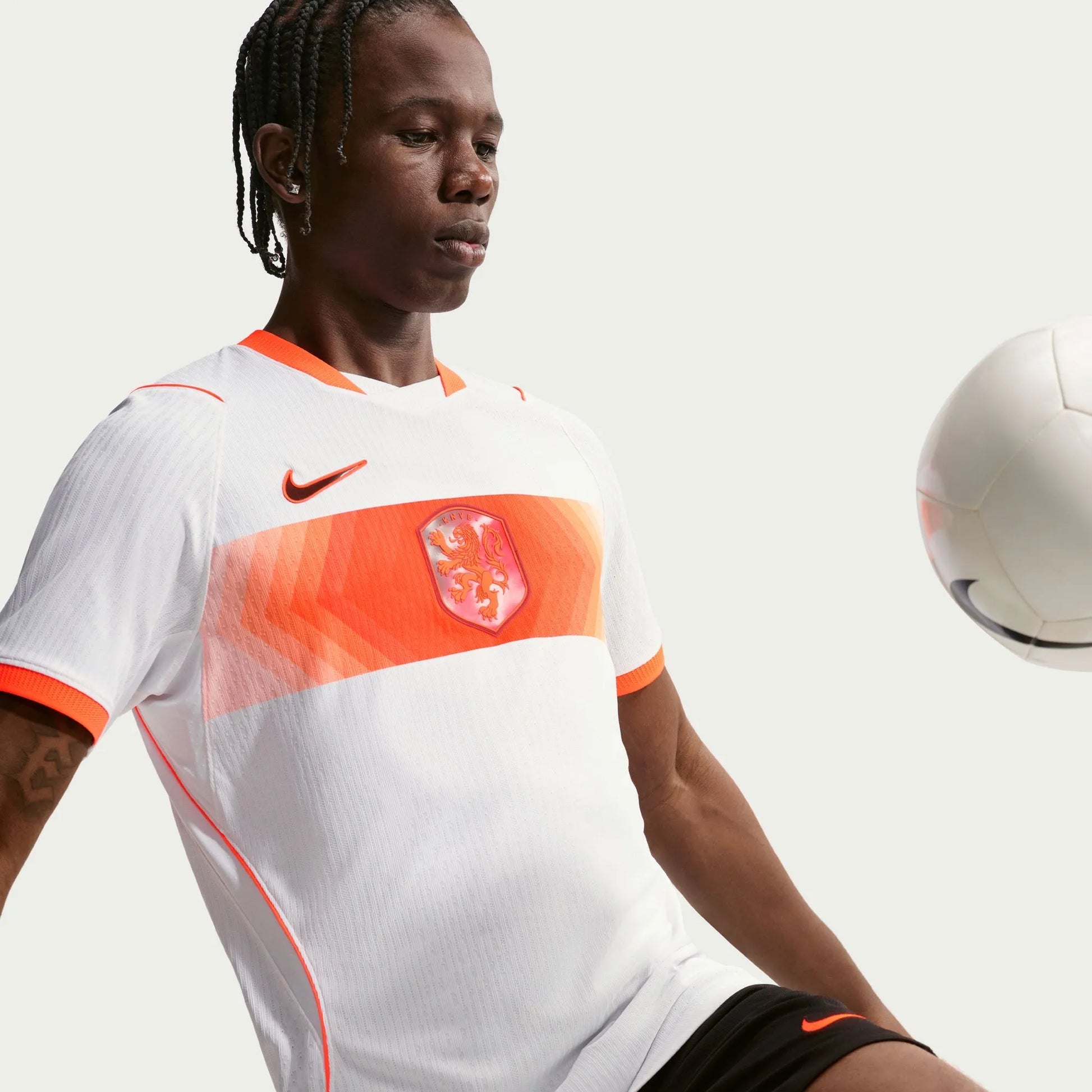 2026-27 Netherlands Men's Authentic Away Soccer Jersey White/Hyper Crimson/Black 
