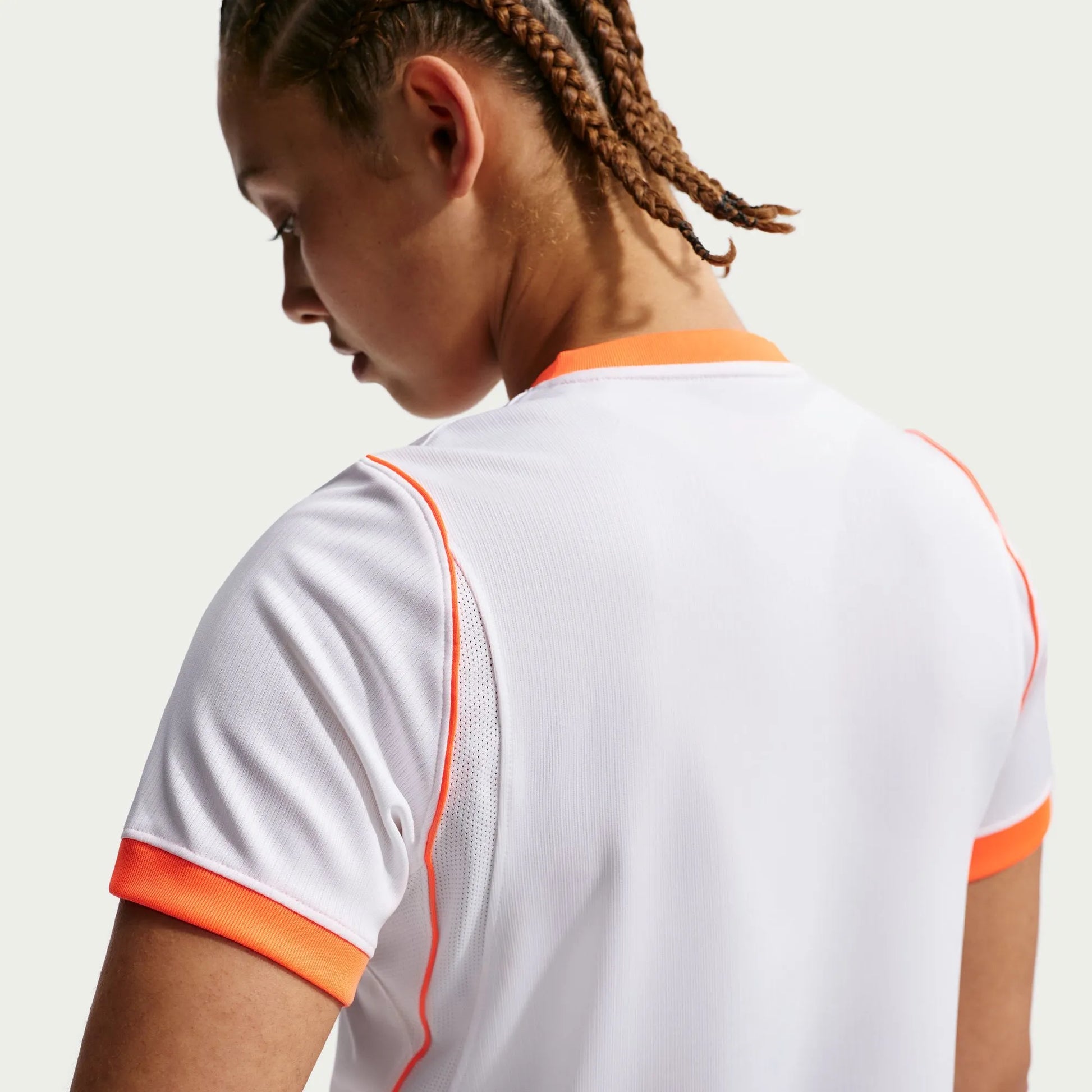 2026-27 Netherlands Women's Stadium Away Soccer Jersey White/Hyper Crimson/Black 