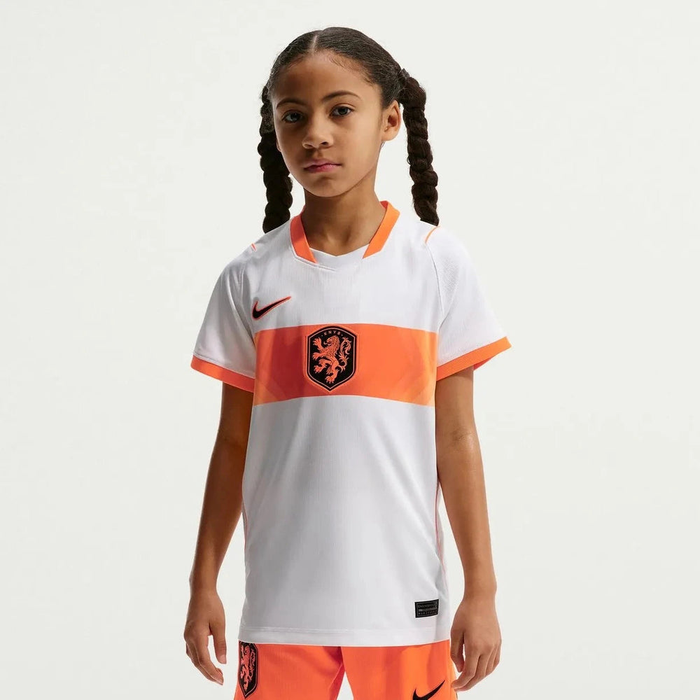 2026-27 Netherlands Youth Stadium Away Soccer Jersey White/Hyper Crimson/Black 