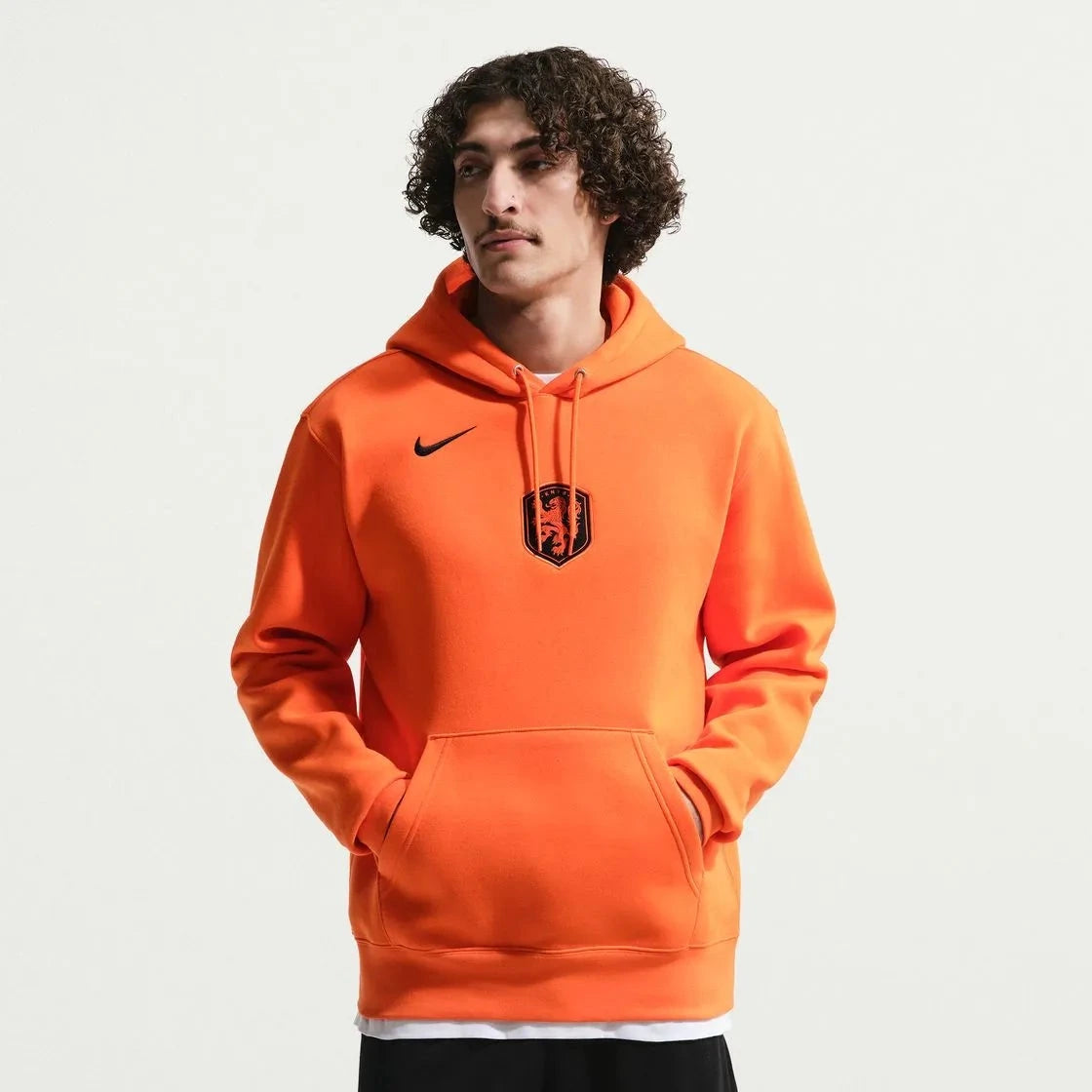 2026-27 Netherlands Men's Club Pullover Hoodie Safety Orange/Black 