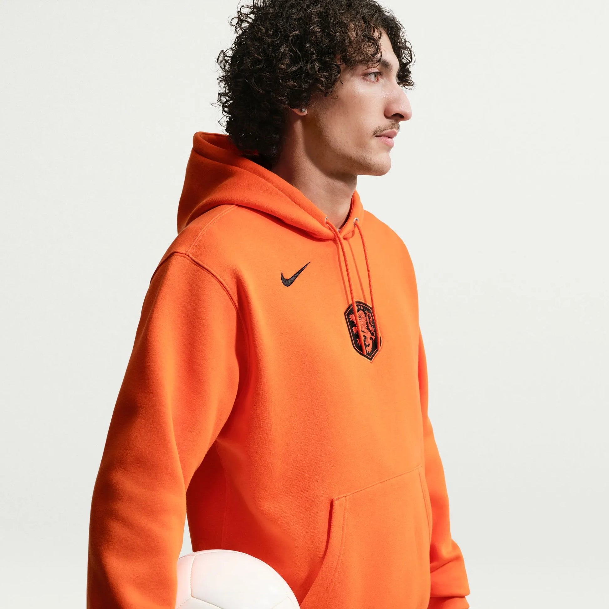 2026-27 Netherlands Men's Club Pullover Hoodie Safety Orange/Black 