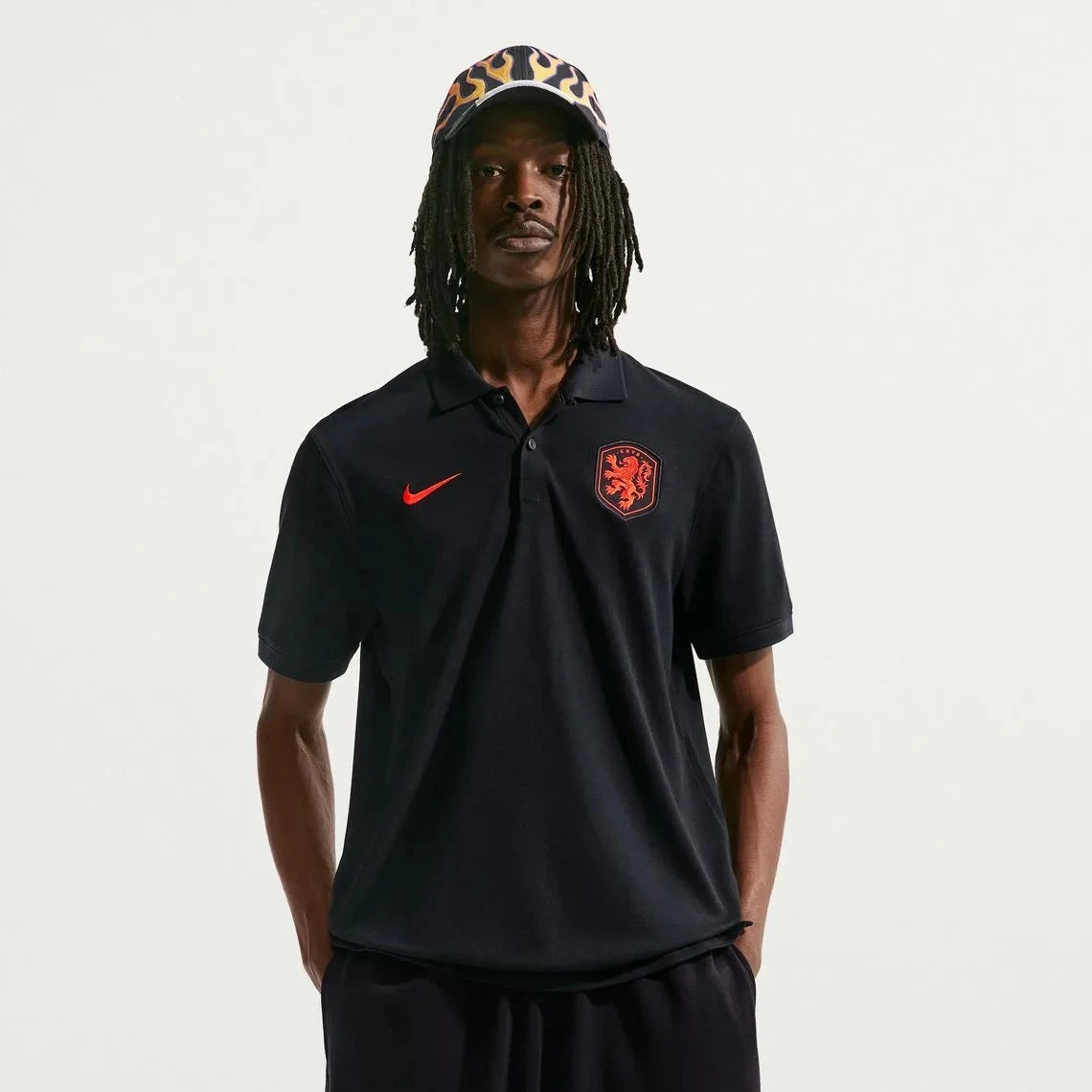 2026-27 Netherlands Men's The Polo 2.0 Black/Hyper Crimson 