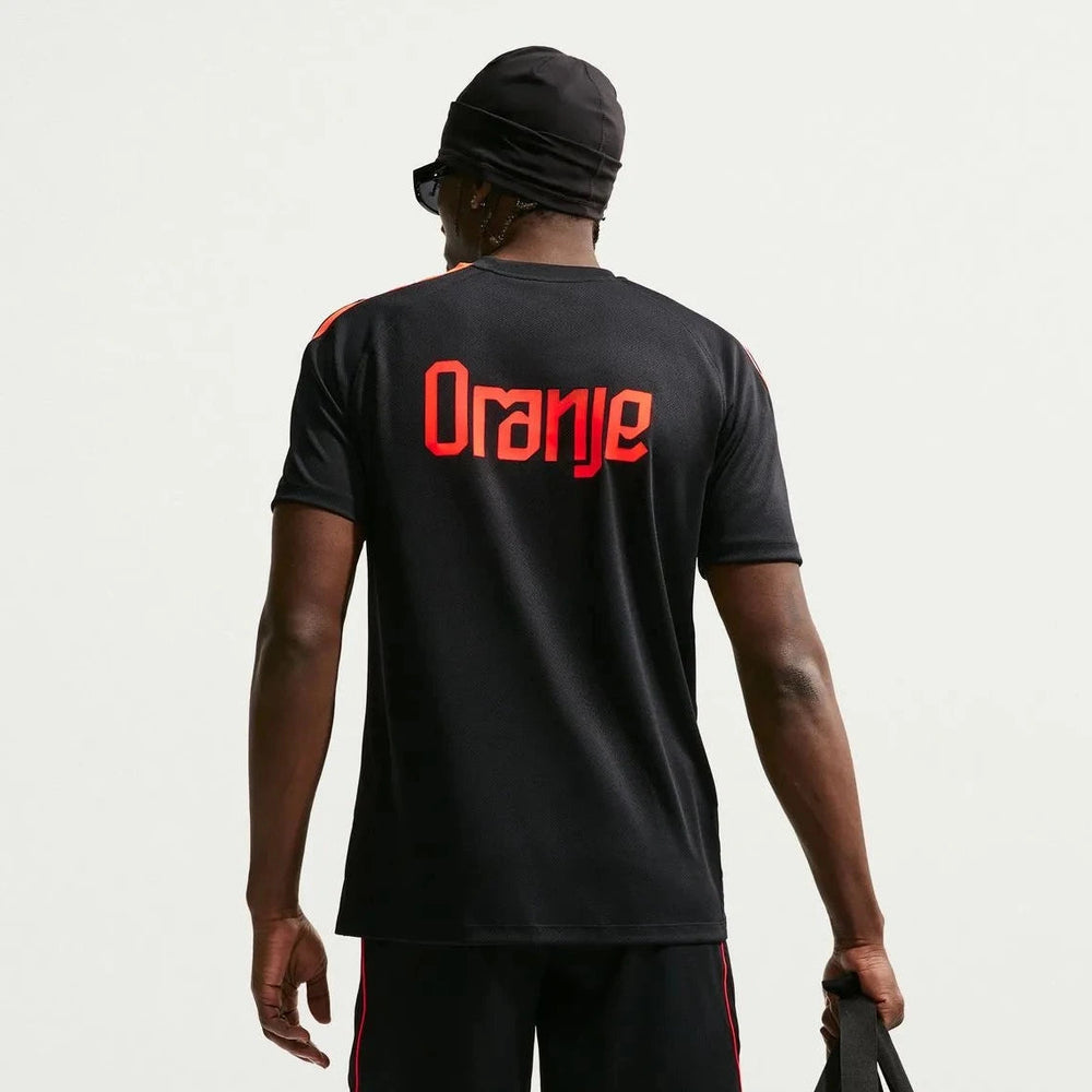 2026-27 Netherlands Men's Strike Top Black/Hyper Crimson/Hyper Crimson 