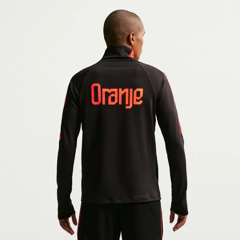 2026-27 Netherlands Men's Strike Drill Top Black/Hyper Crimson/Hyper Crimson 