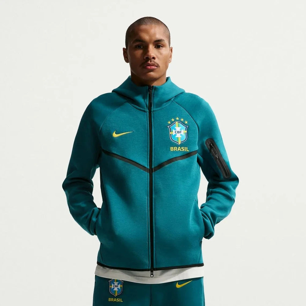 2026-27 Brazil Men's Full-Zip Tech Fleece Hoodie Geode Teal/Midwest Gold 