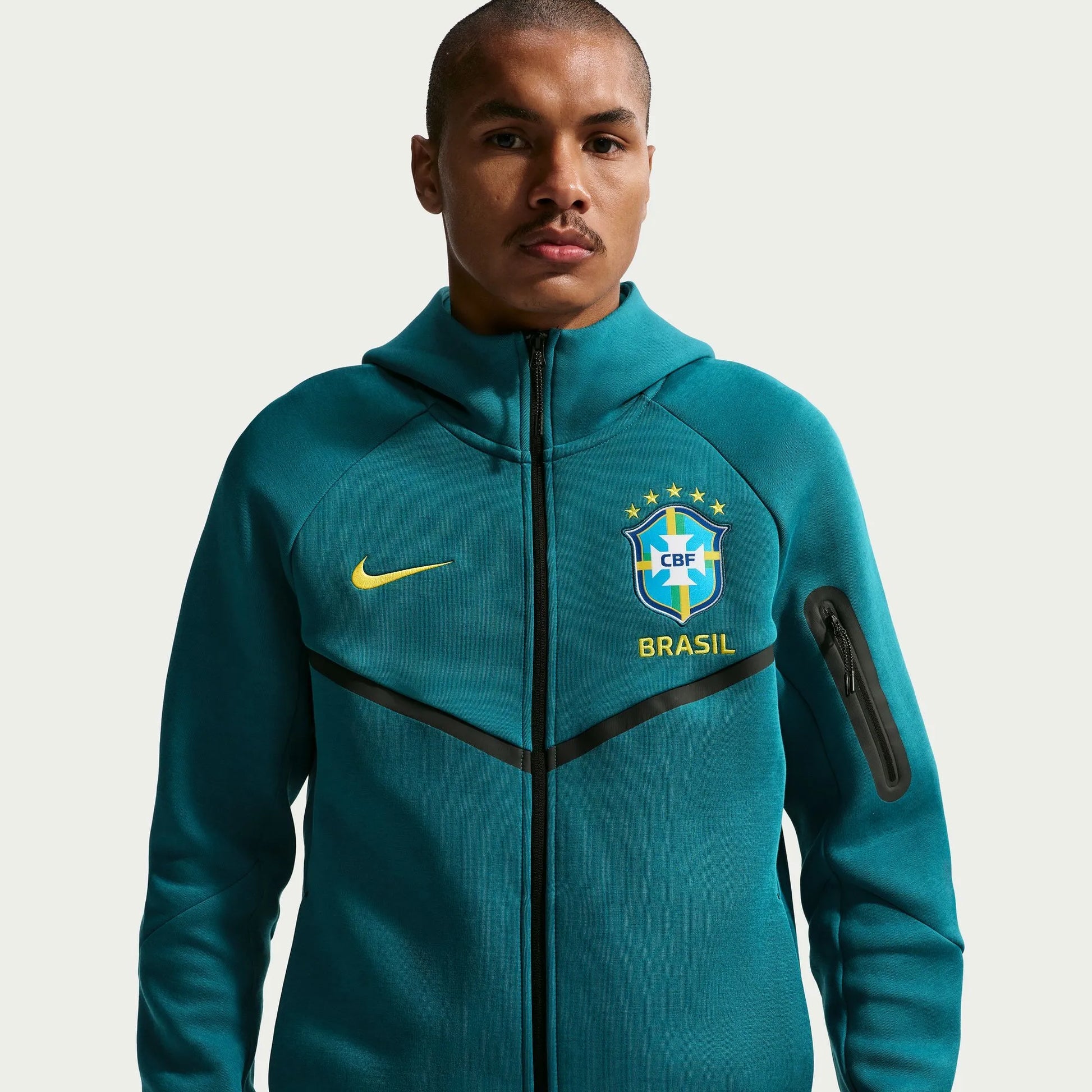 2026-27 Brazil Men's Full-Zip Tech Fleece Hoodie Geode Teal/Midwest Gold 