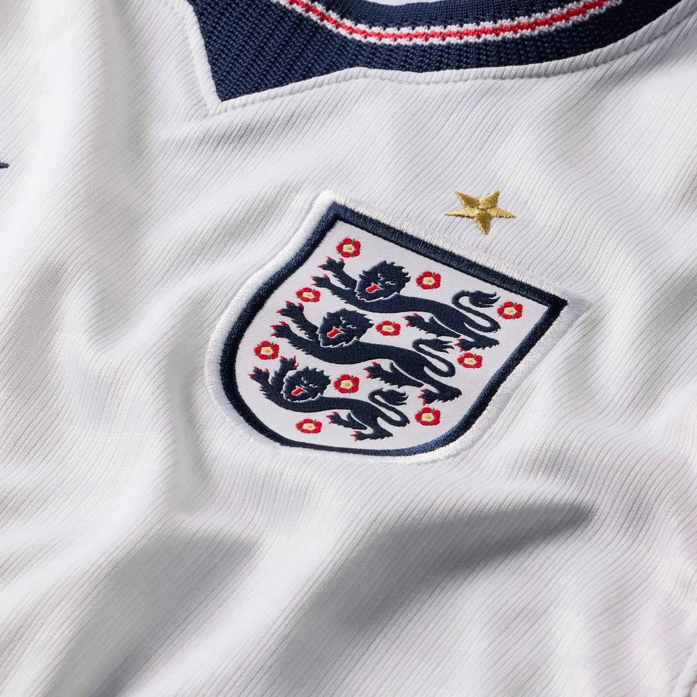 2026-27 England Youth Stadium Home Soccer Jersey White/Speed Red/Obsidian/Obsidian 