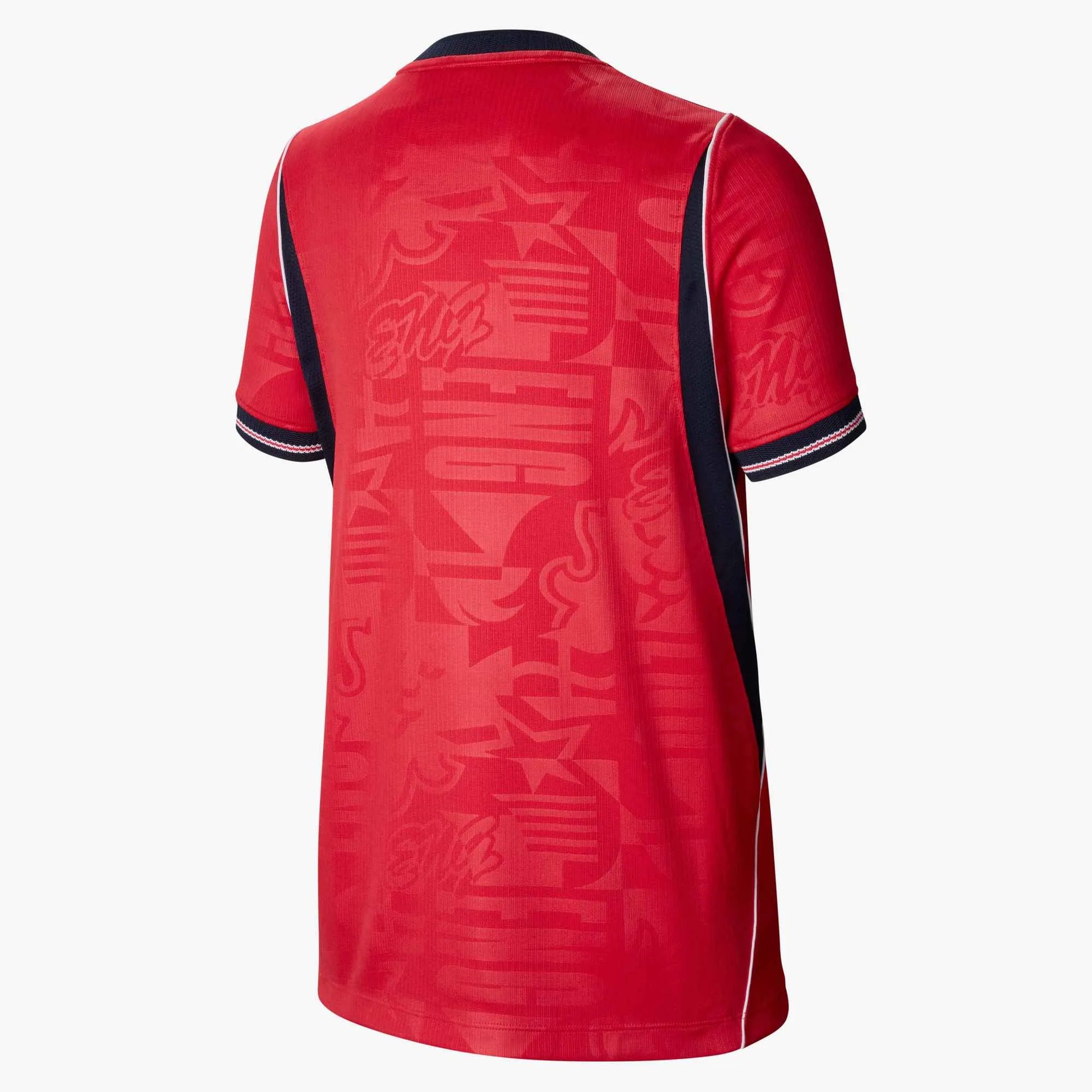 2026-27 England Youth Stadium Away Soccer Jersey Speed Red/Obsidian/White/Obsidian 