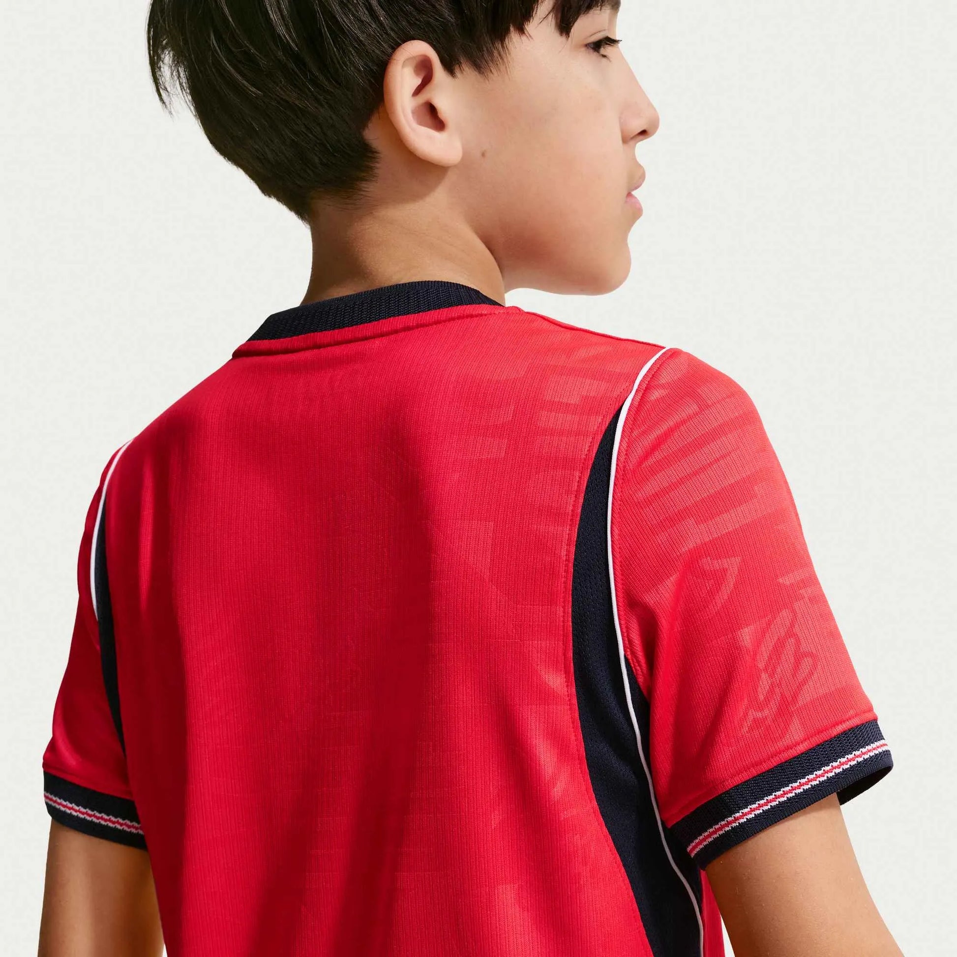 2026-27 England Youth Stadium Away Soccer Jersey Speed Red/Obsidian/White/Obsidian 