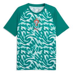 2026-27 Portugal Men's Pre-Match Soccer Jersey Green Lagoon-Ruby Shimmer 