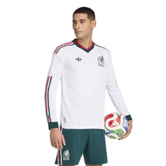 2026 Mexico Men's Authentic Away Long-Sleeve Soccer Jersey White 