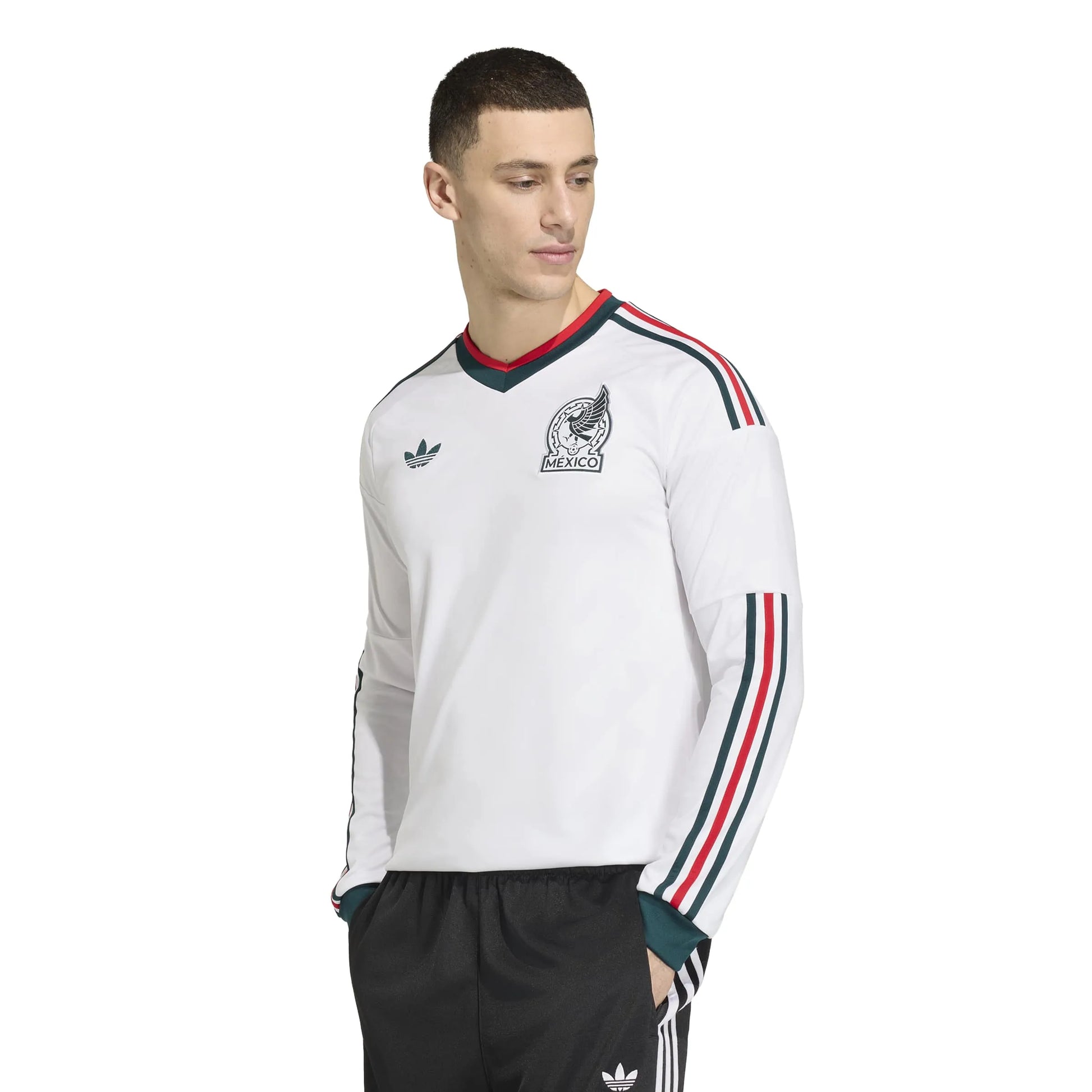 2026 Mexico Men's Stadium Away Long-Sleeve Soccer Jersey White 
