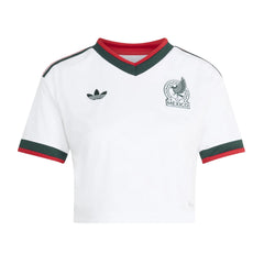 2026 Mexico Women's Stadium Away Cropped Soccer Jersey White 