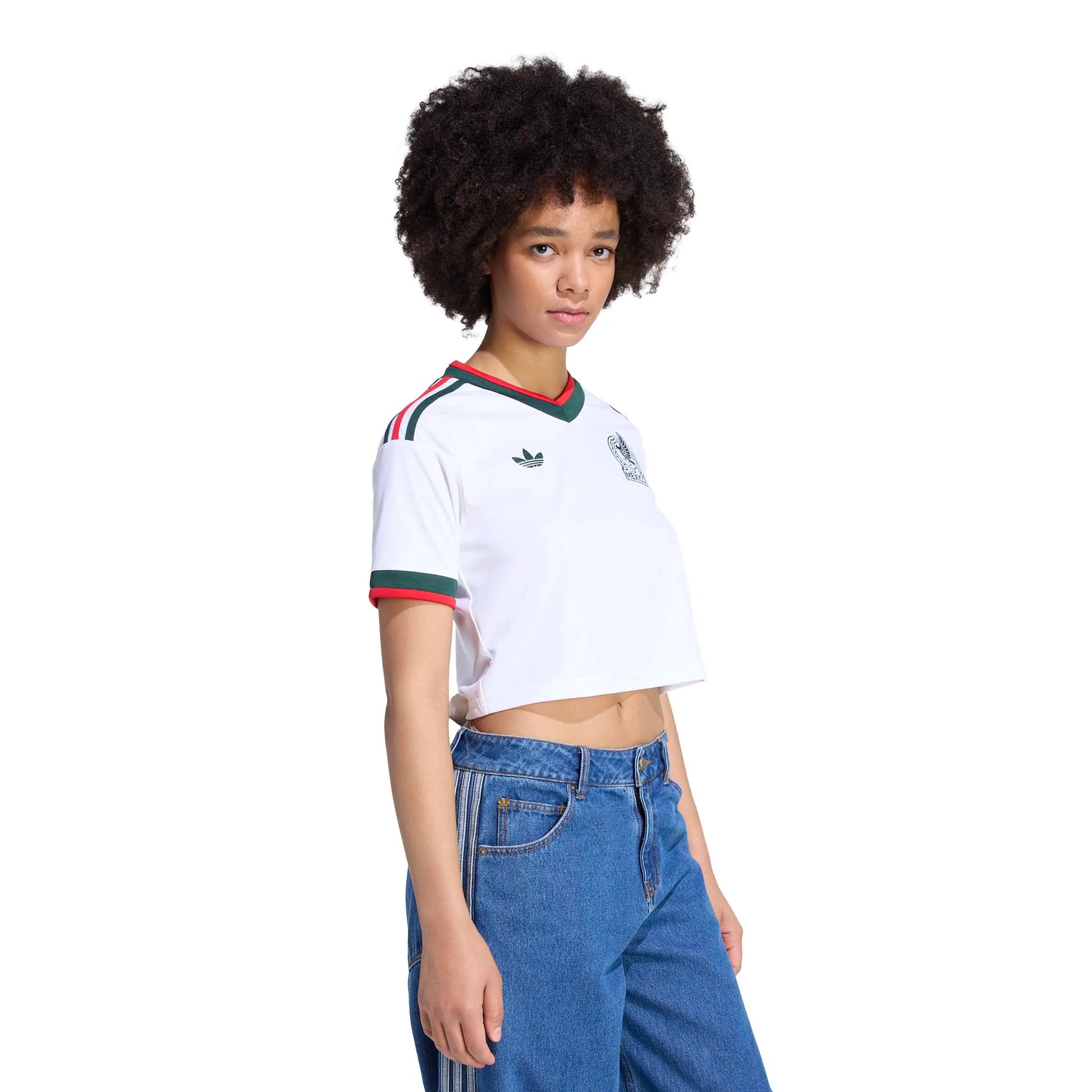 2026 Mexico Women's Stadium Away Cropped Soccer Jersey White 